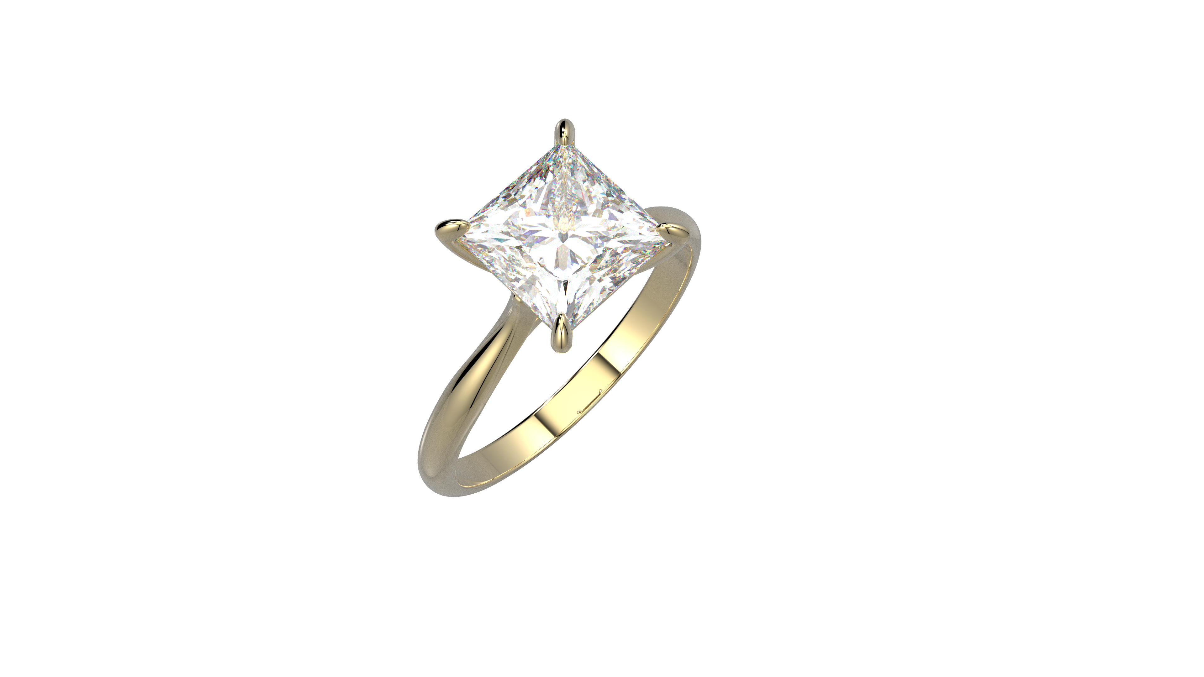 Anillo Compromiso Princess Moissanita 2ct Oro 10k o 14k