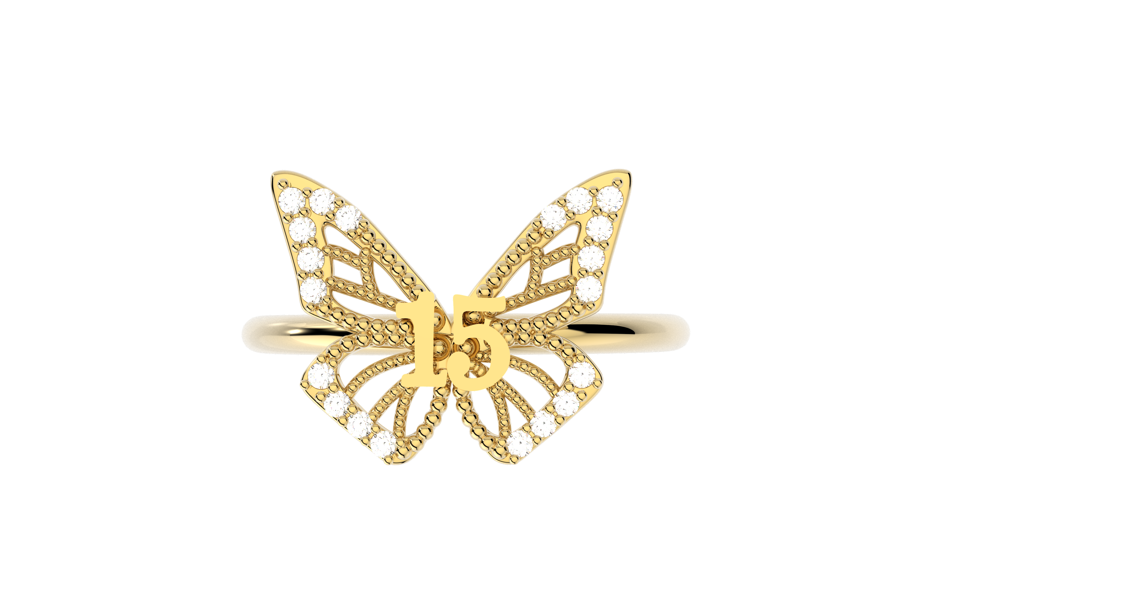 Anillo Mariposa 15 Años Oro 10k o 14k