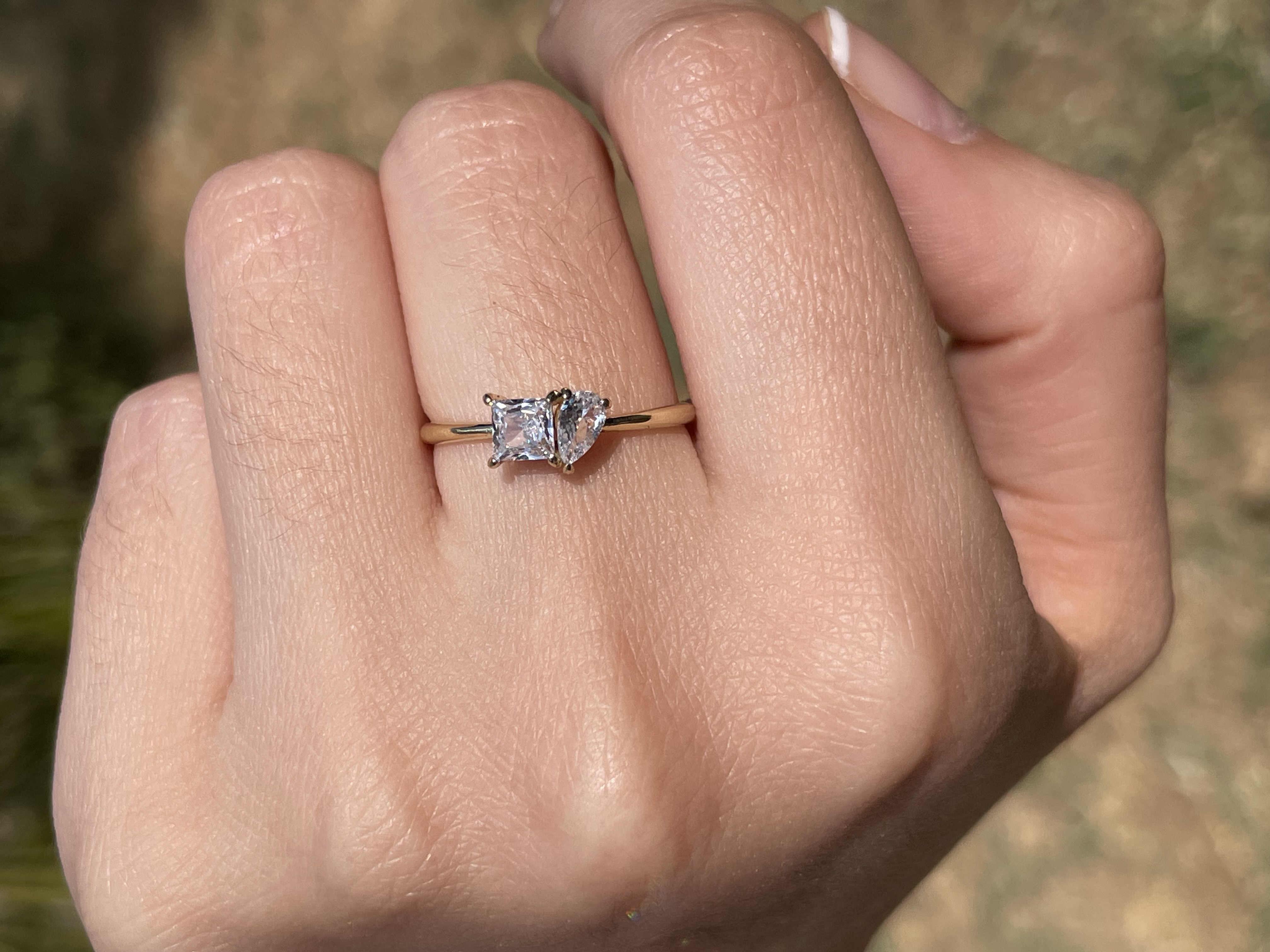 Anillo Promesa Tu Y Yo Paris Oro 10k