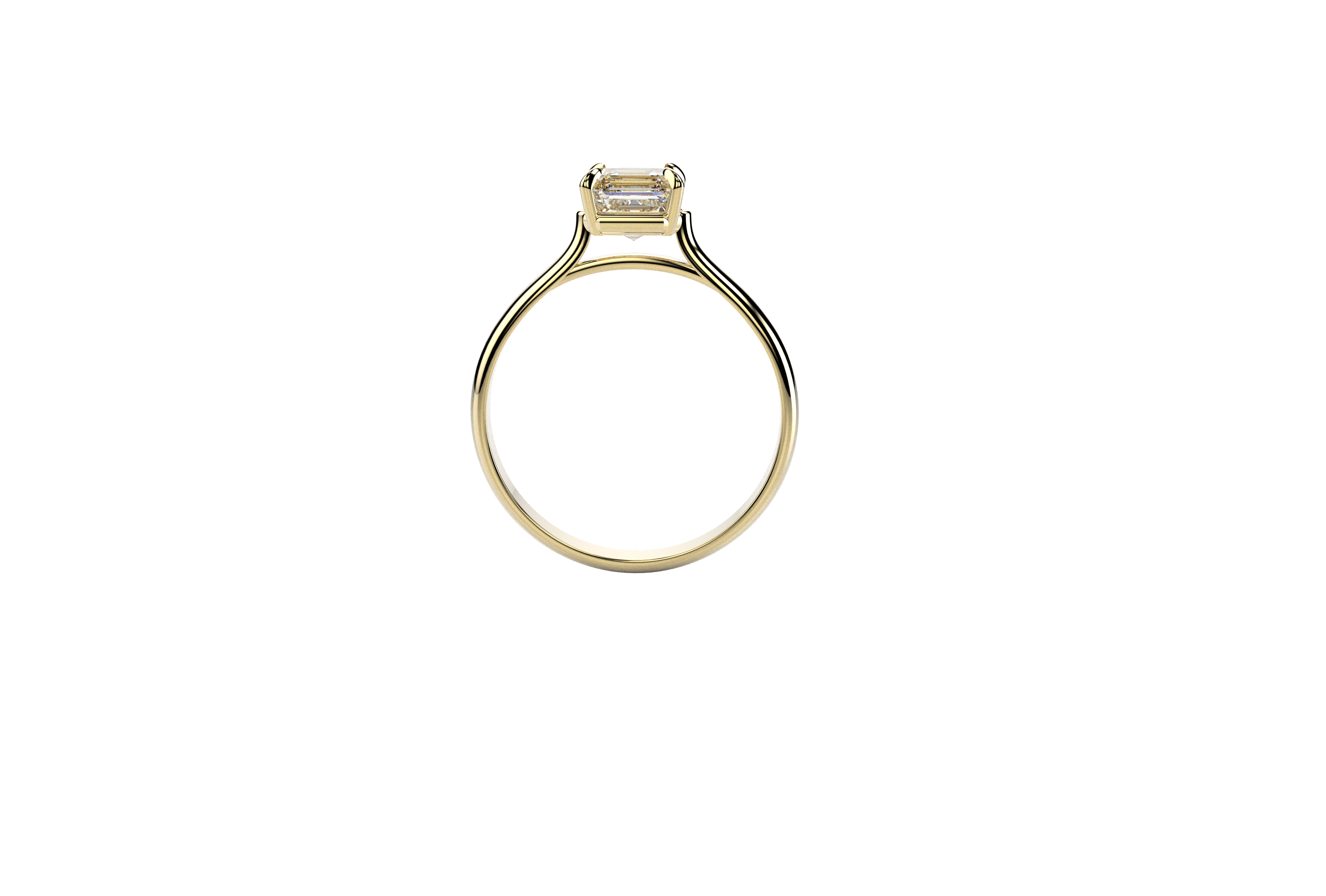 Anllo Compromiso Moissanita 1ct Oro 10k o 14k Corte Asscher