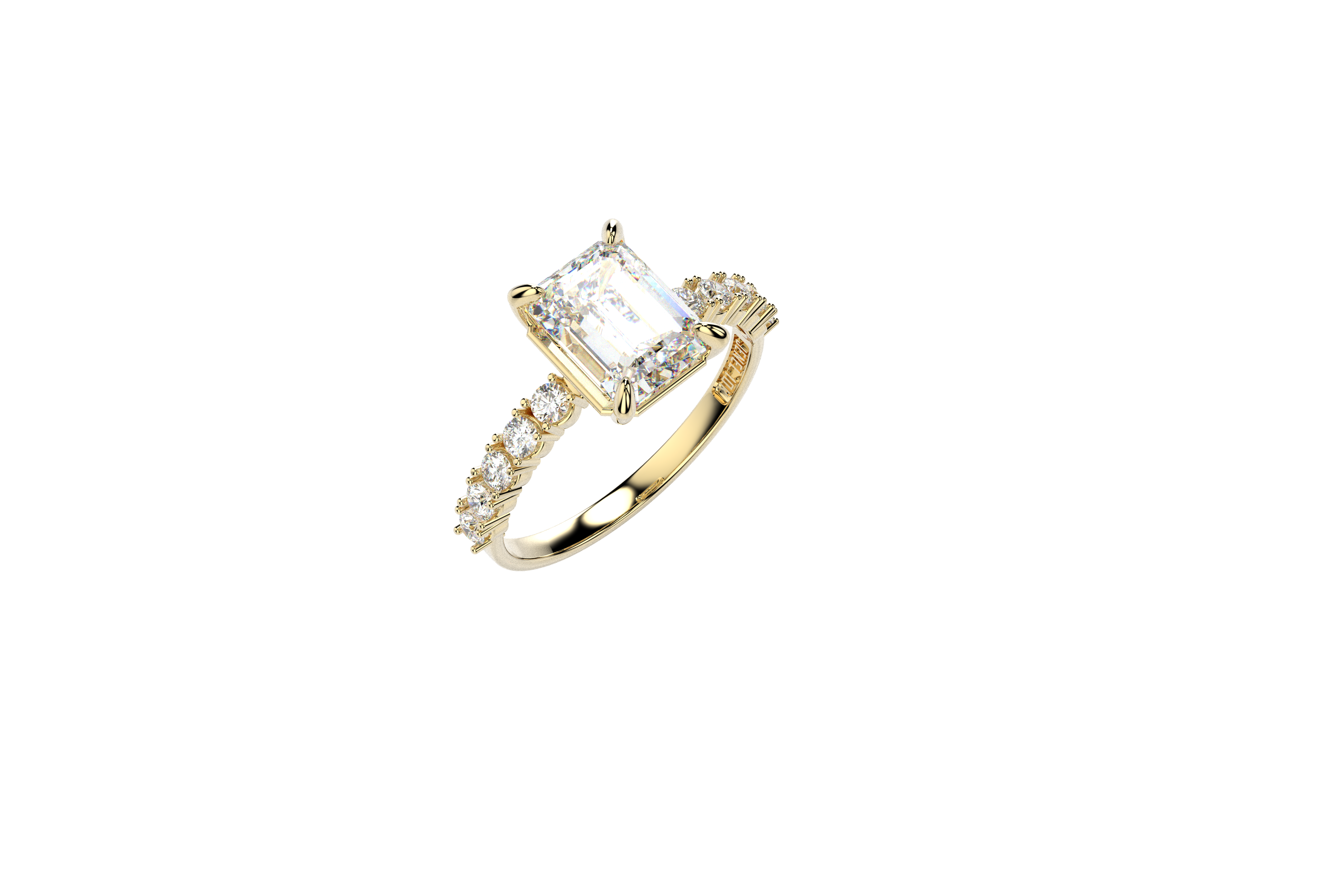 Anillo Esmeralda Compromiso Moissanita 2.3ct Oro 10k o 14k