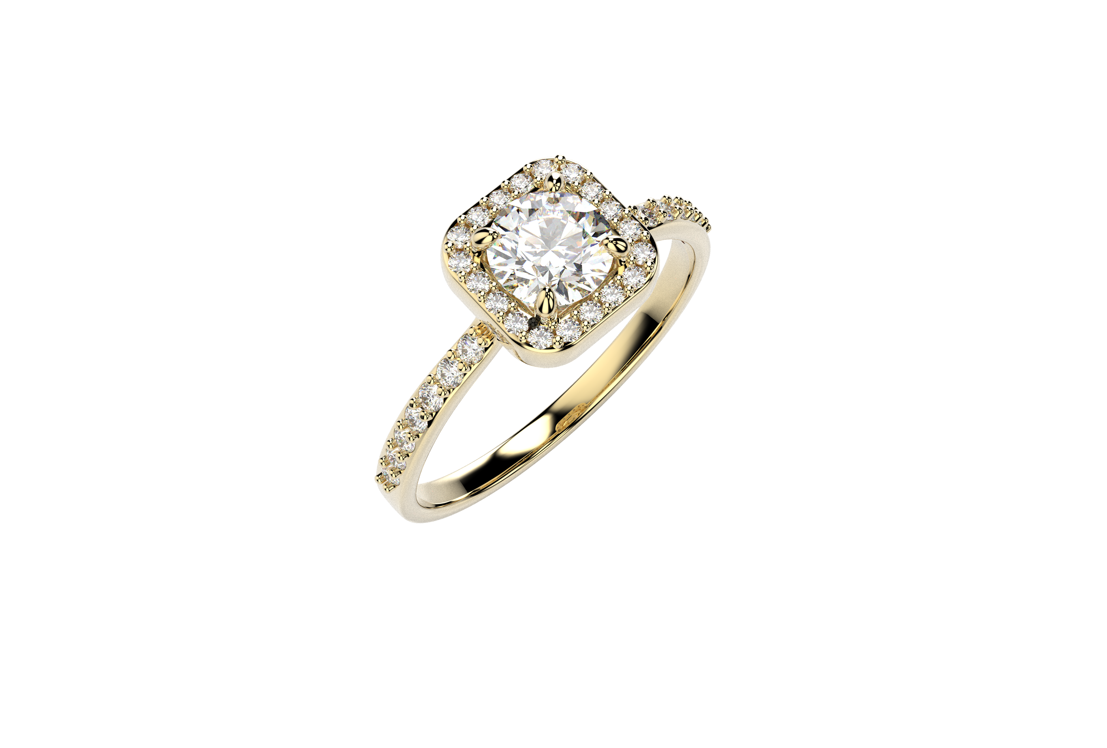 Anillo Compromiso Moissanita 0.66ct Halo Oro 10k o 14k