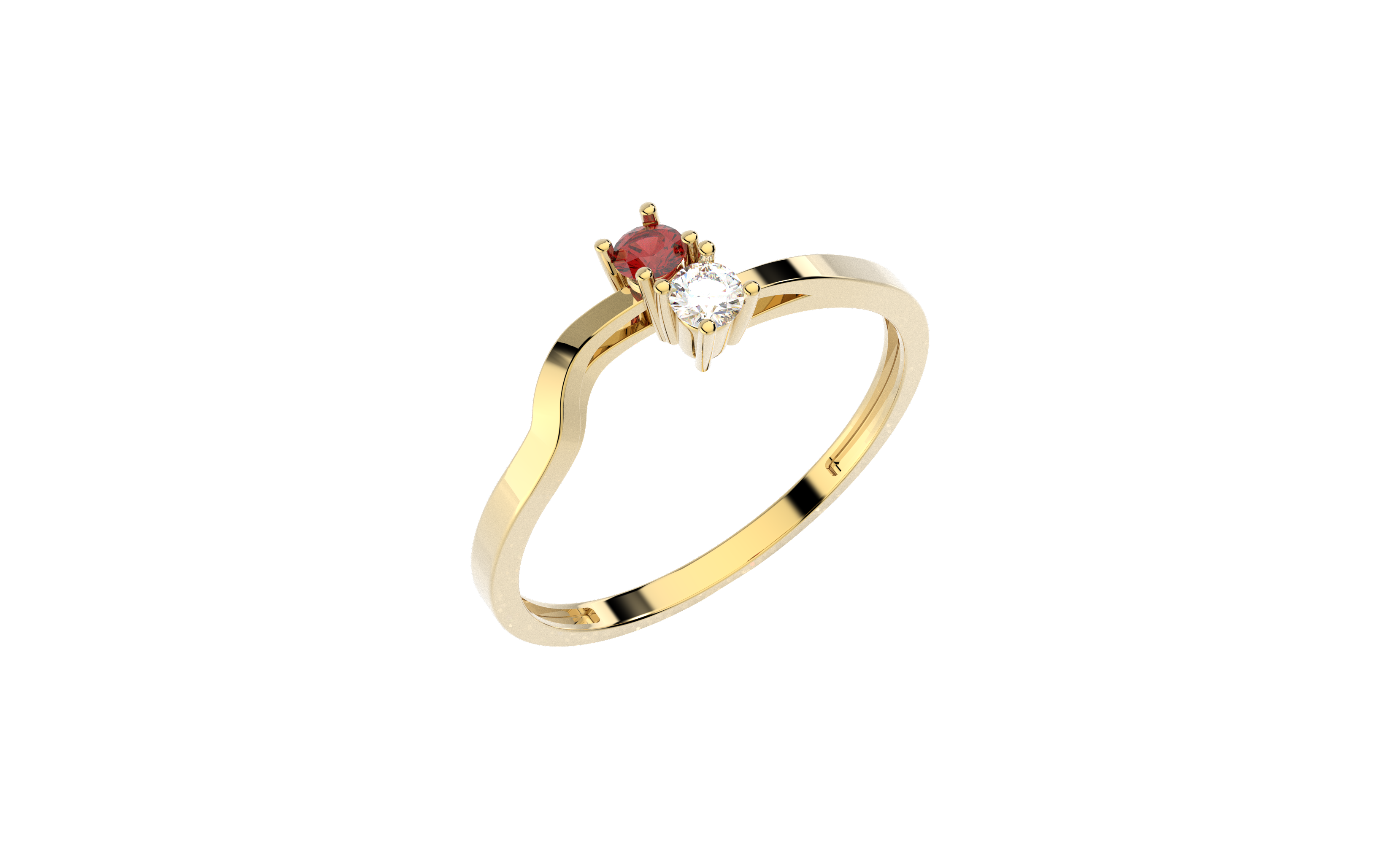 Anillo Delgado Tu Y Yo Oro 10k o 14k