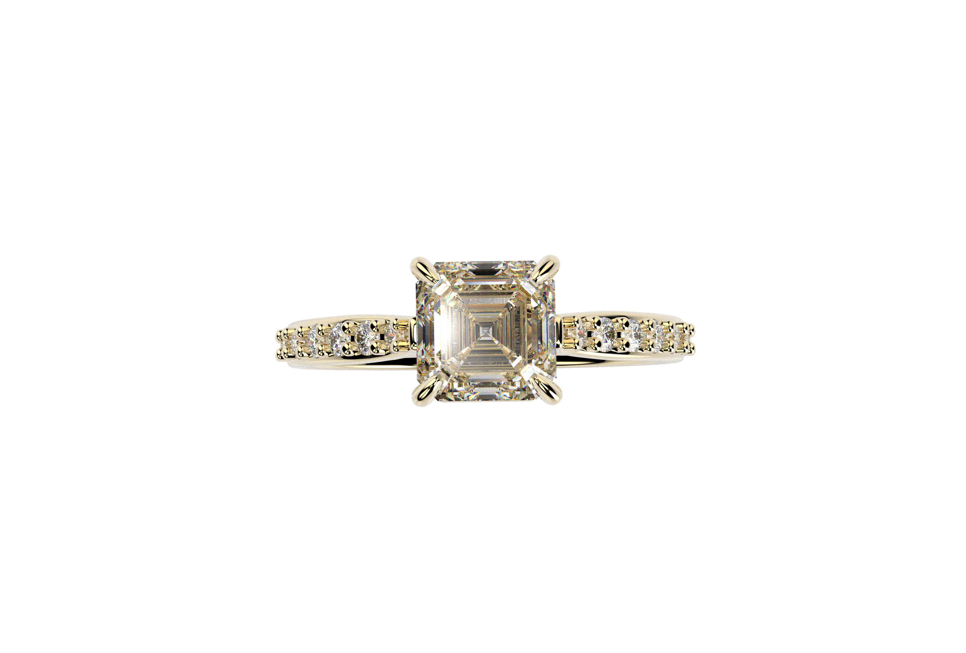 Anillo Compromiso Moissanita Corte Asscher 1.21ct Oro 10k o 14k