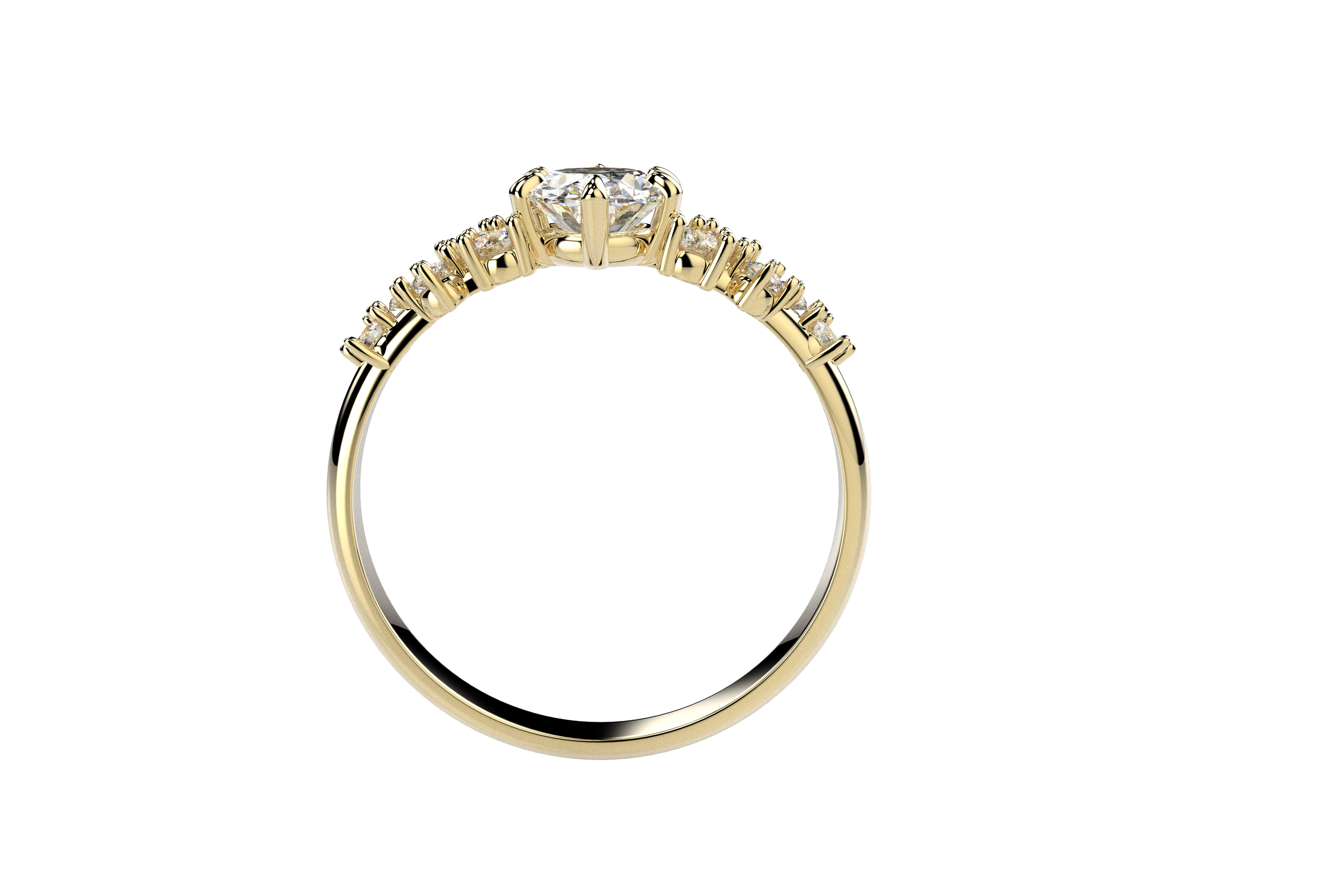 Anillo Compromiso Moissanita 1.2ct Oval Constelacion Oro 10k