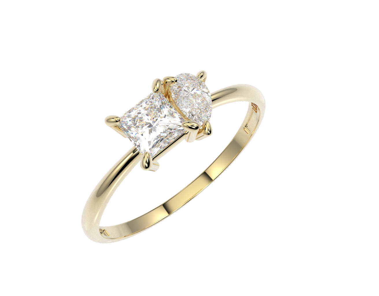 Anillo Promesa Tu Y Yo Paris Oro 10k