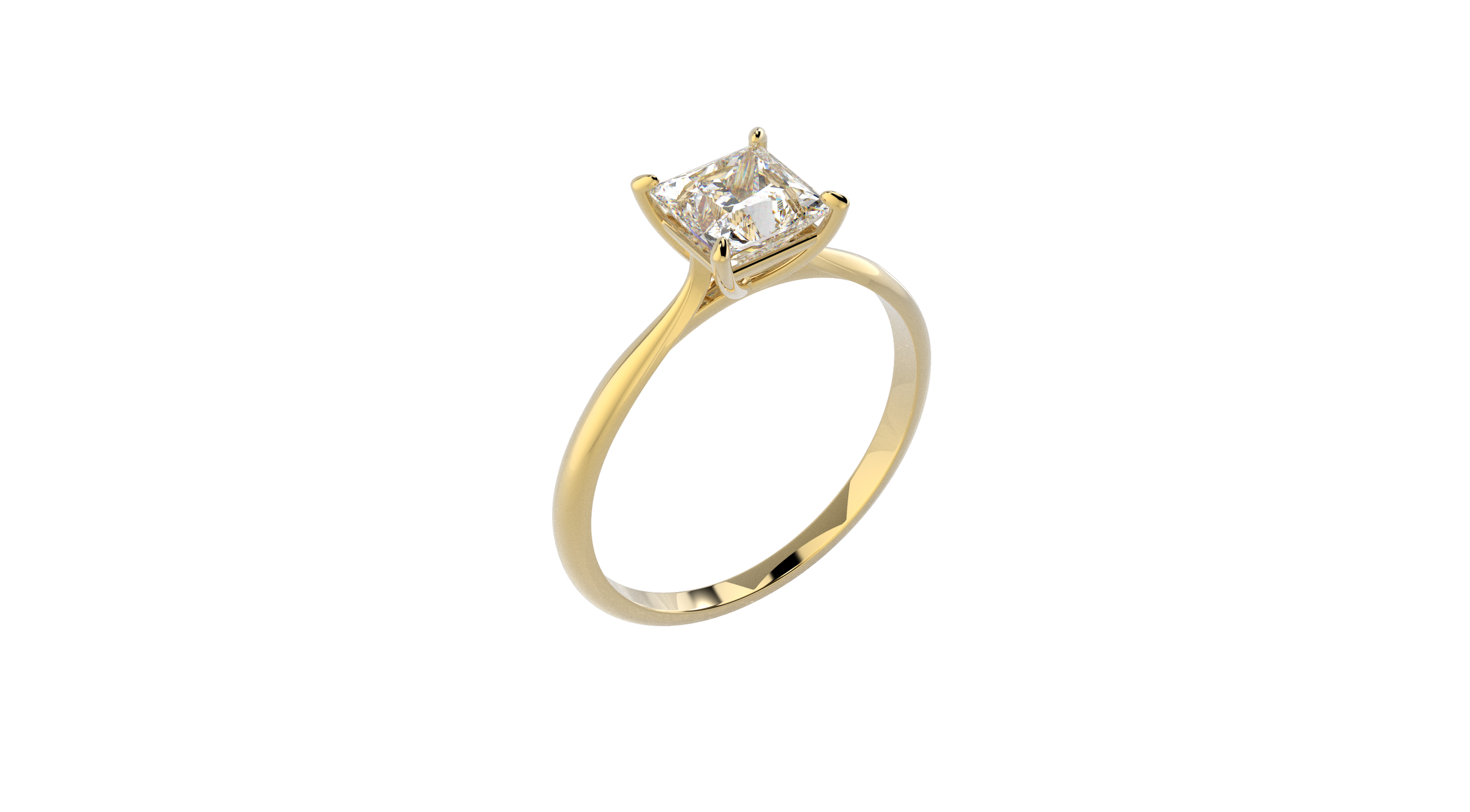 Anillo Compromiso Princess Moissanita 1ct Oro 10k y 14k
