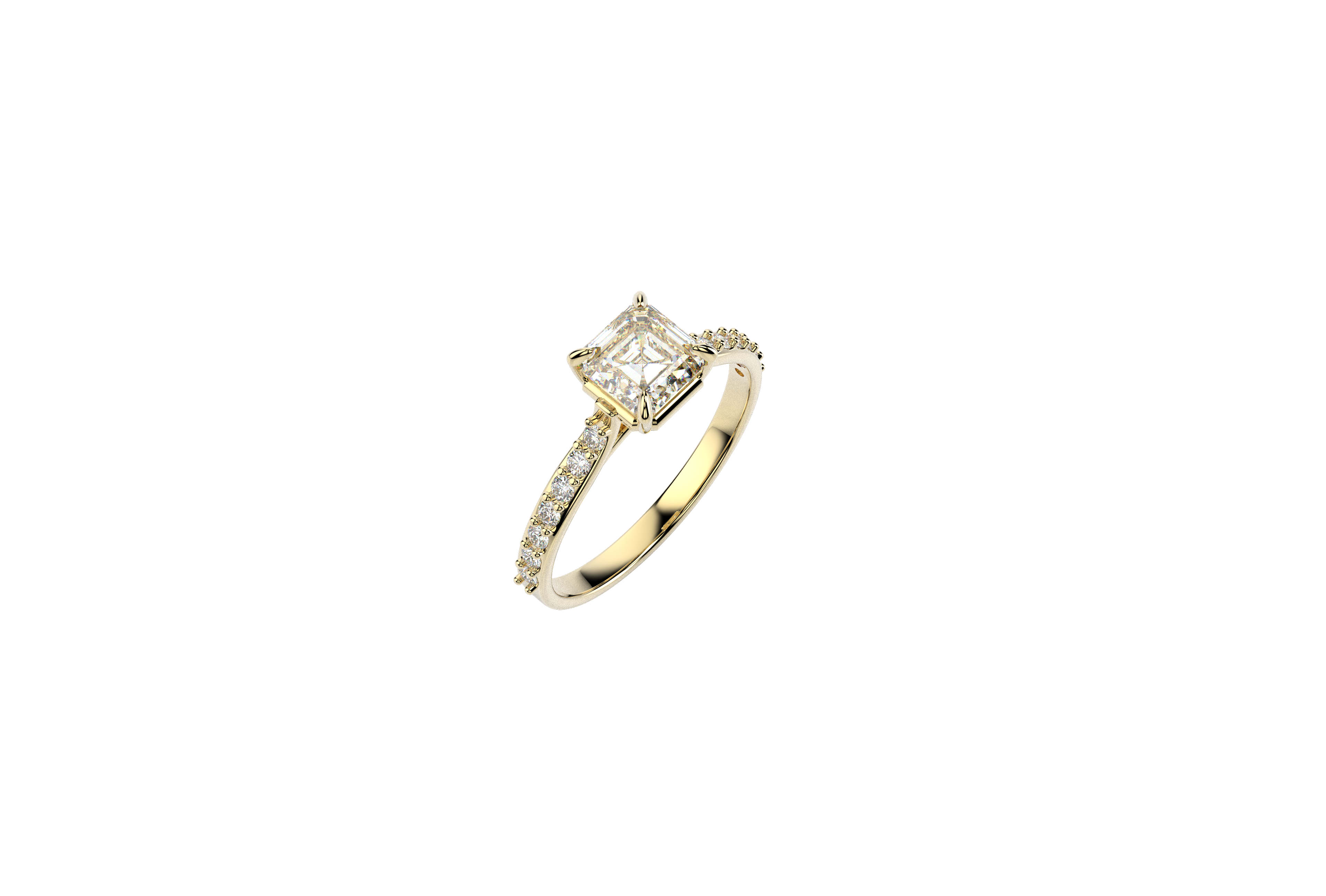Anillo Compromiso Moissanita Corte Asscher 1.21ct Oro 10k o 14k