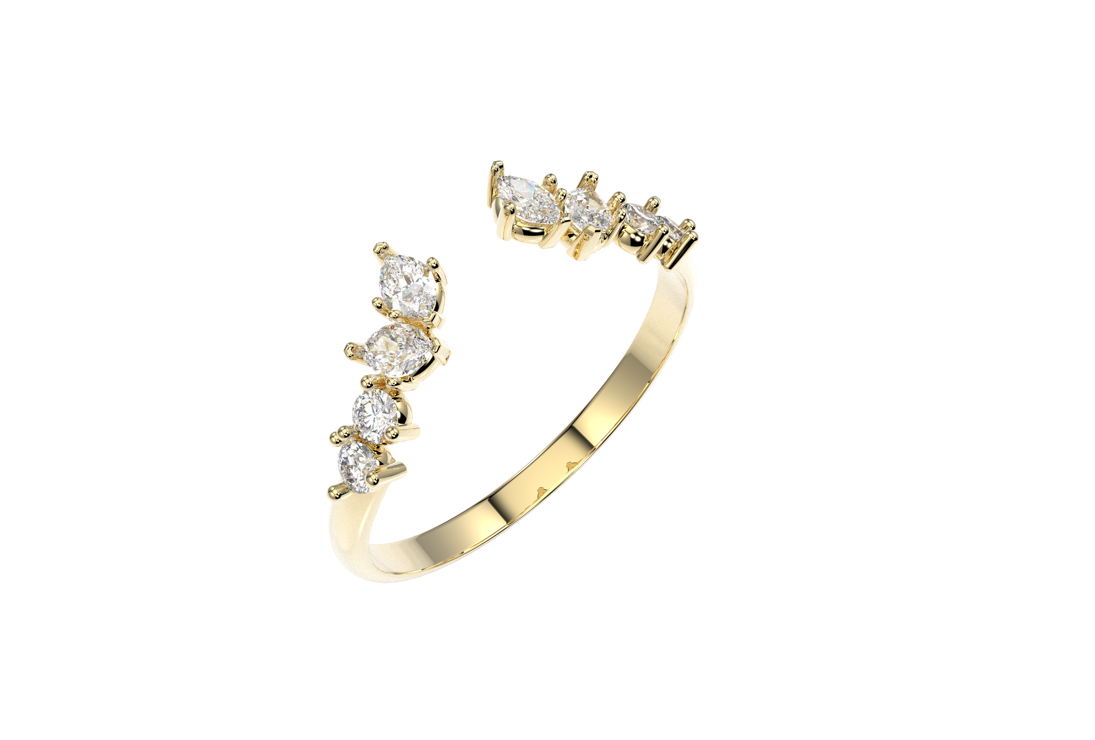 Argolla Abierta Marquise Oro 10k o 14k