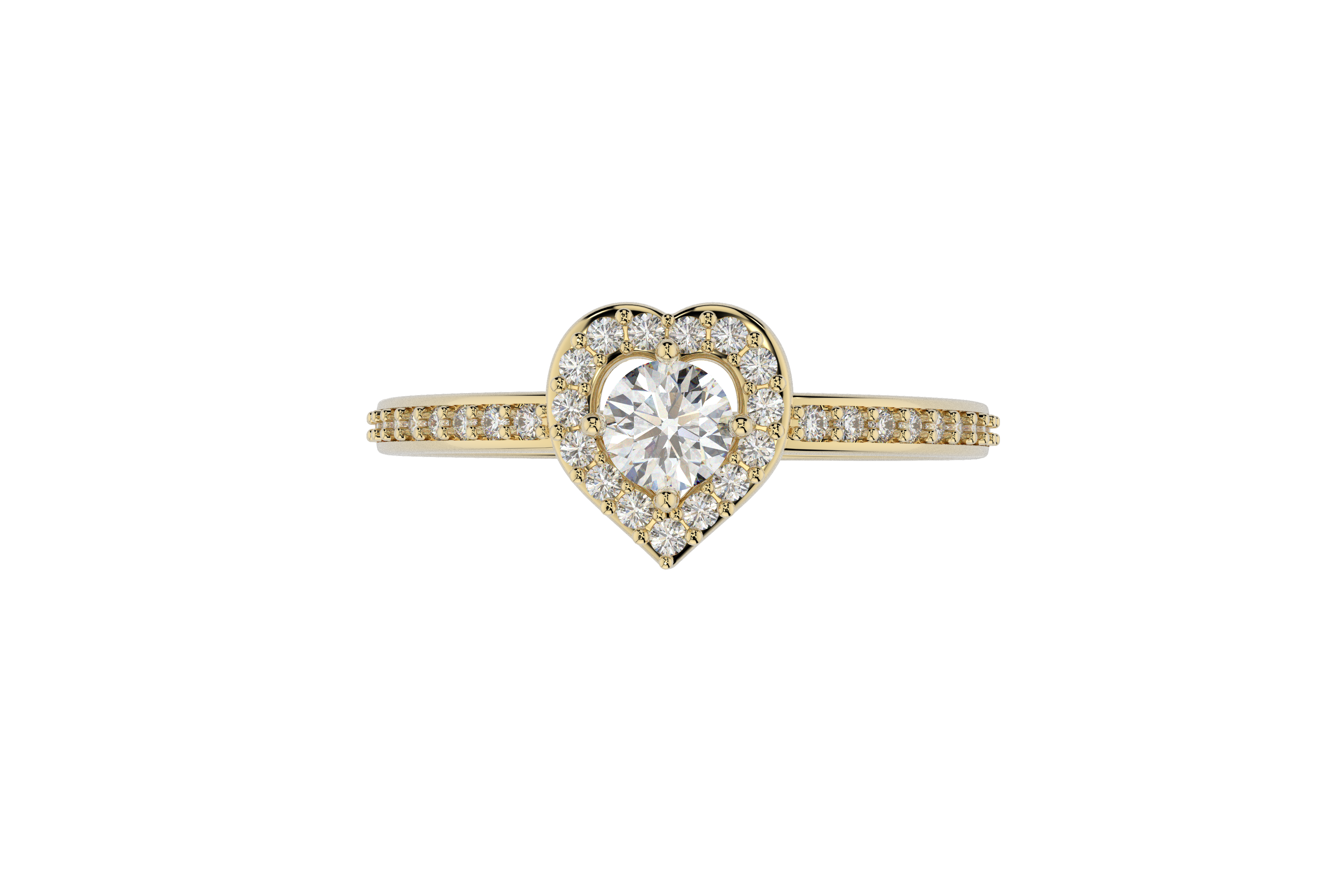 Anillo Corazon Brillo Promesa Oro 10k o 14k Delgado