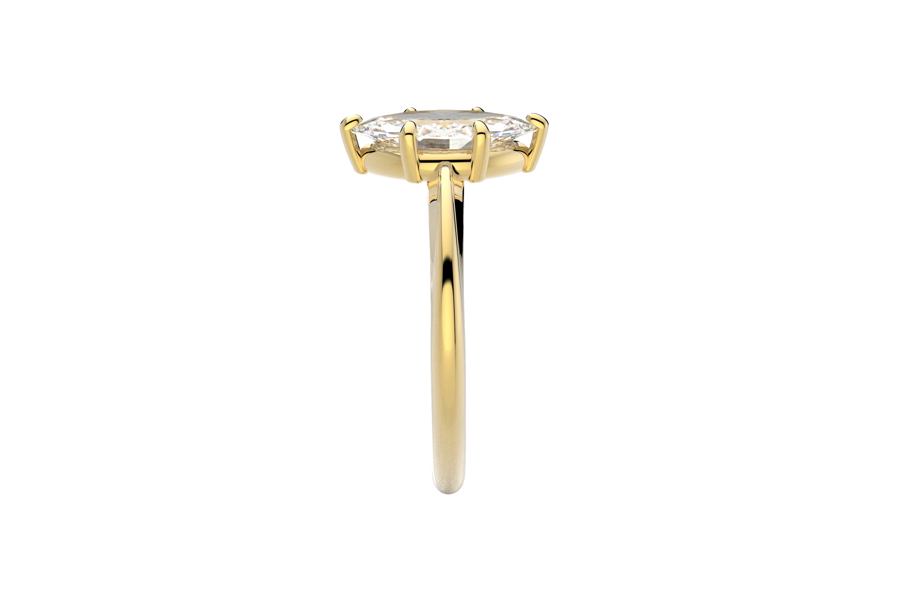 Anillo Compromiso Marquise 1ct Moissanita Oro 10k y 14k