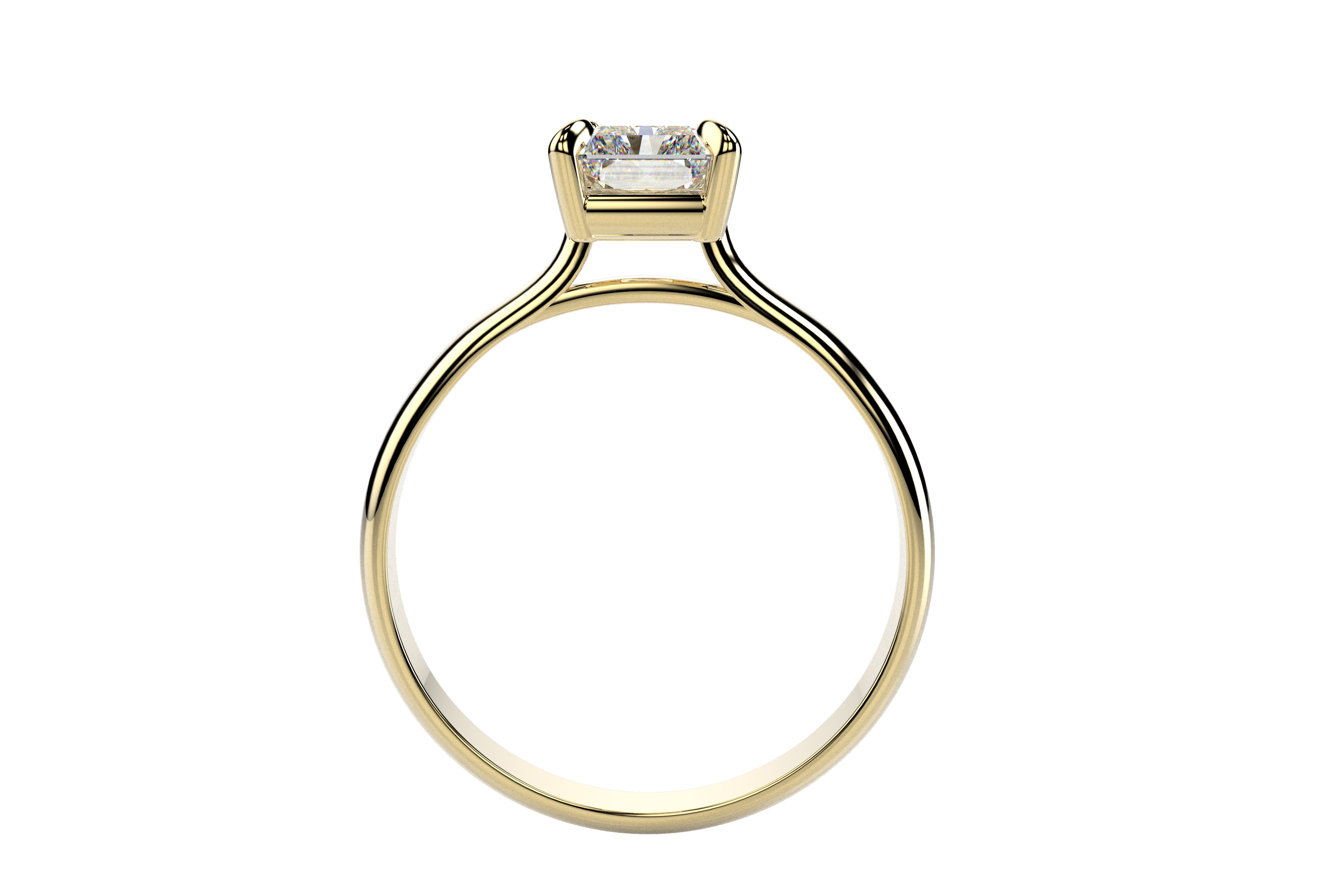 Anillo Solitario Corte Radiante Moissanita 1ct Oro 10k o 14k