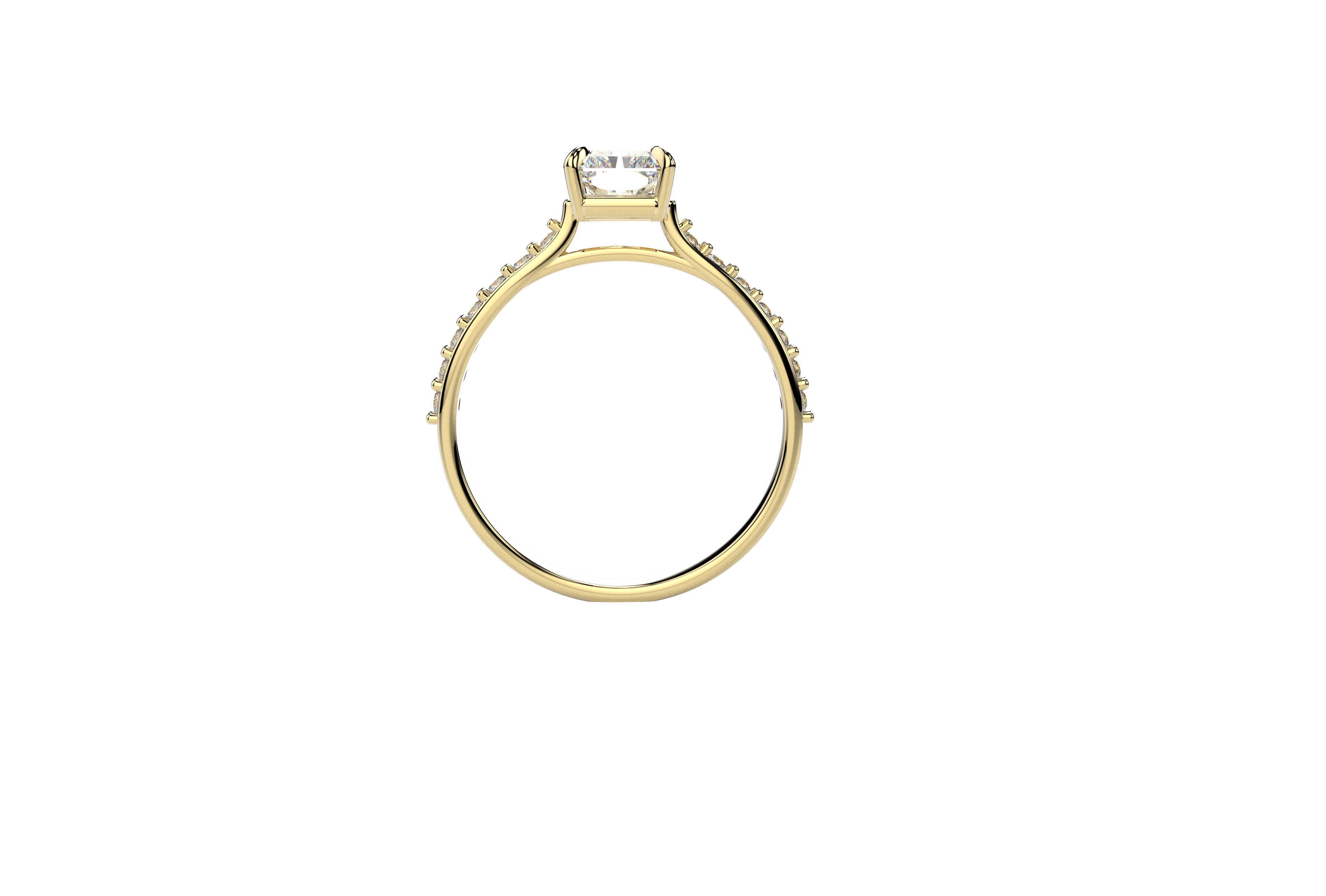  Anillo Compromiso Moissanita Radiante 2.2ct Oro 10k O 14K