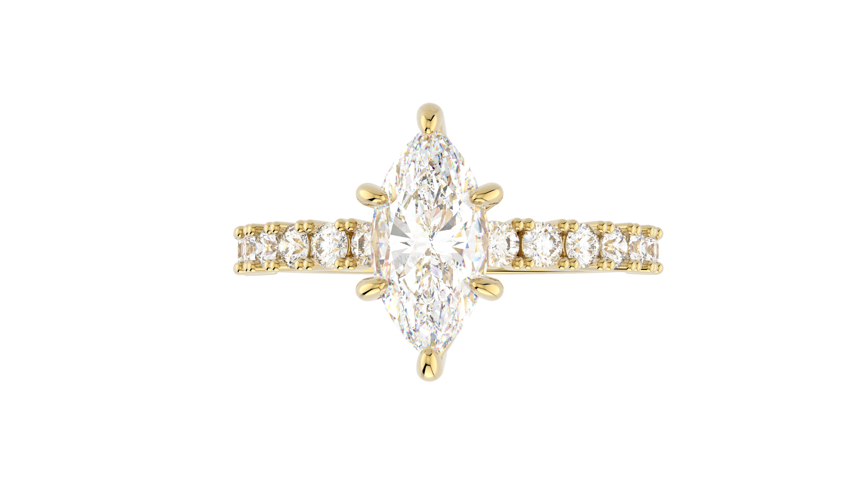 Anillo Promesa Marquise 1ct Moissanita Oro 10k y 14k