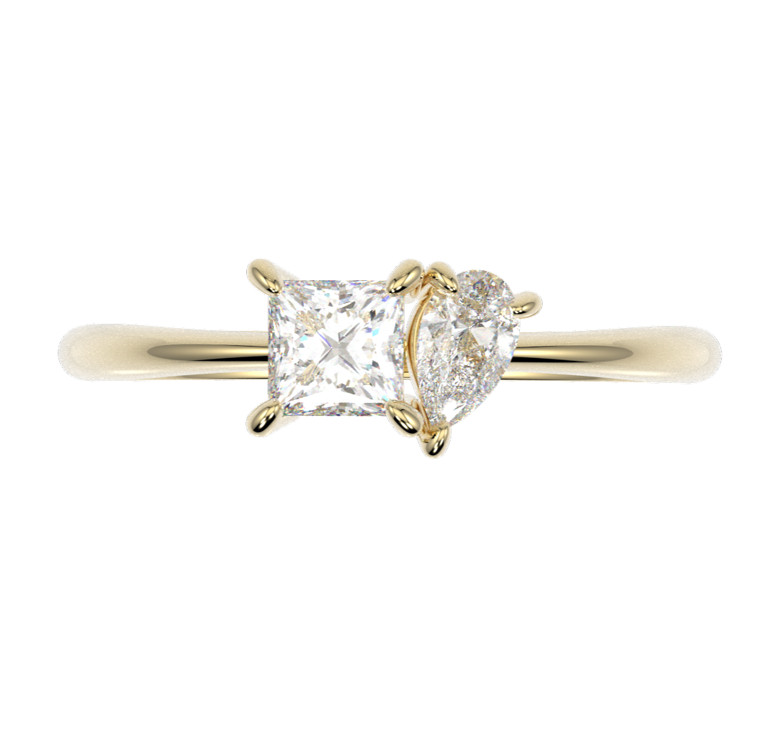 Anillo Promesa Tu Y Yo Paris Oro 10k