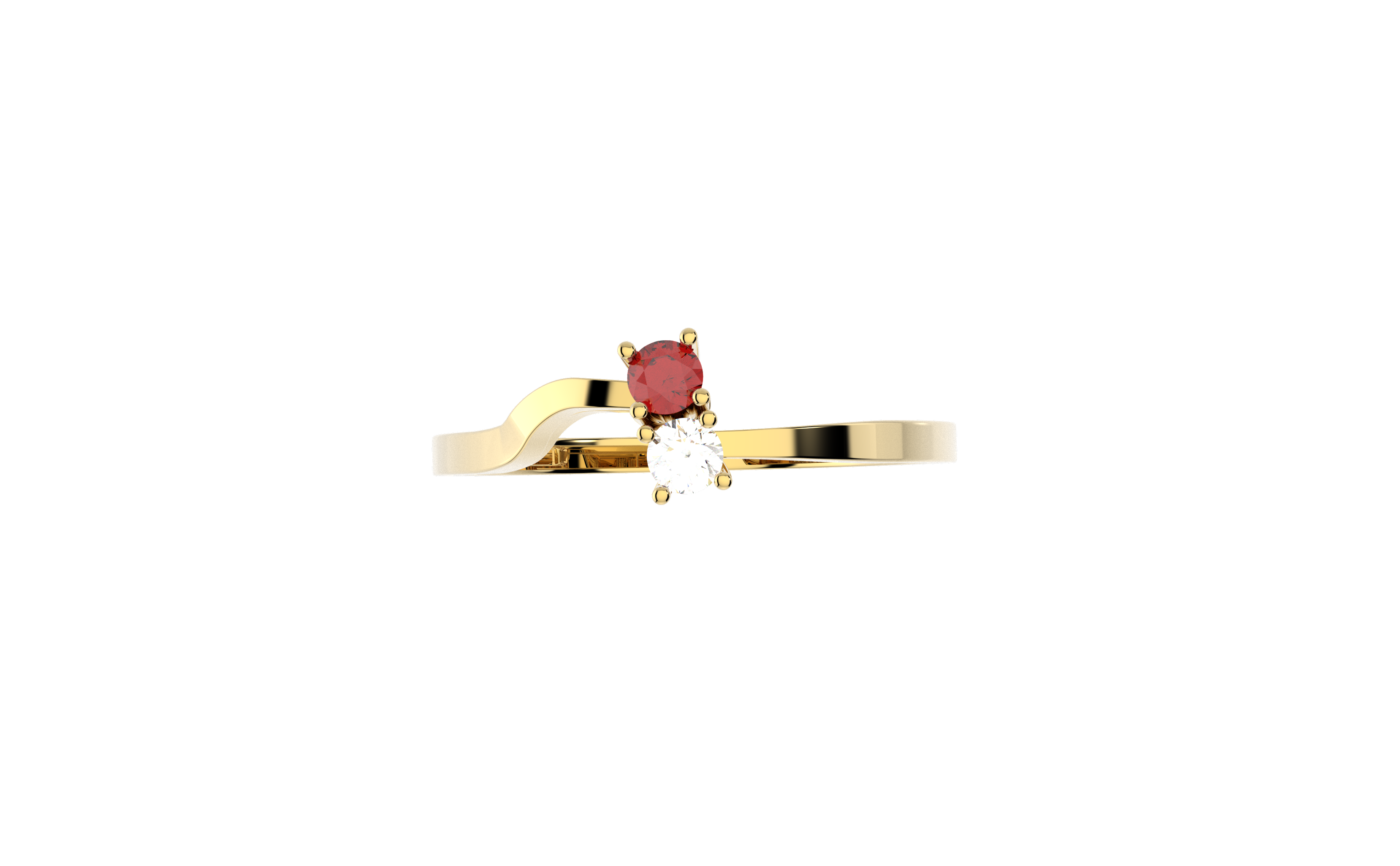 Anillo Delgado Tu Y Yo Oro 10k o 14k