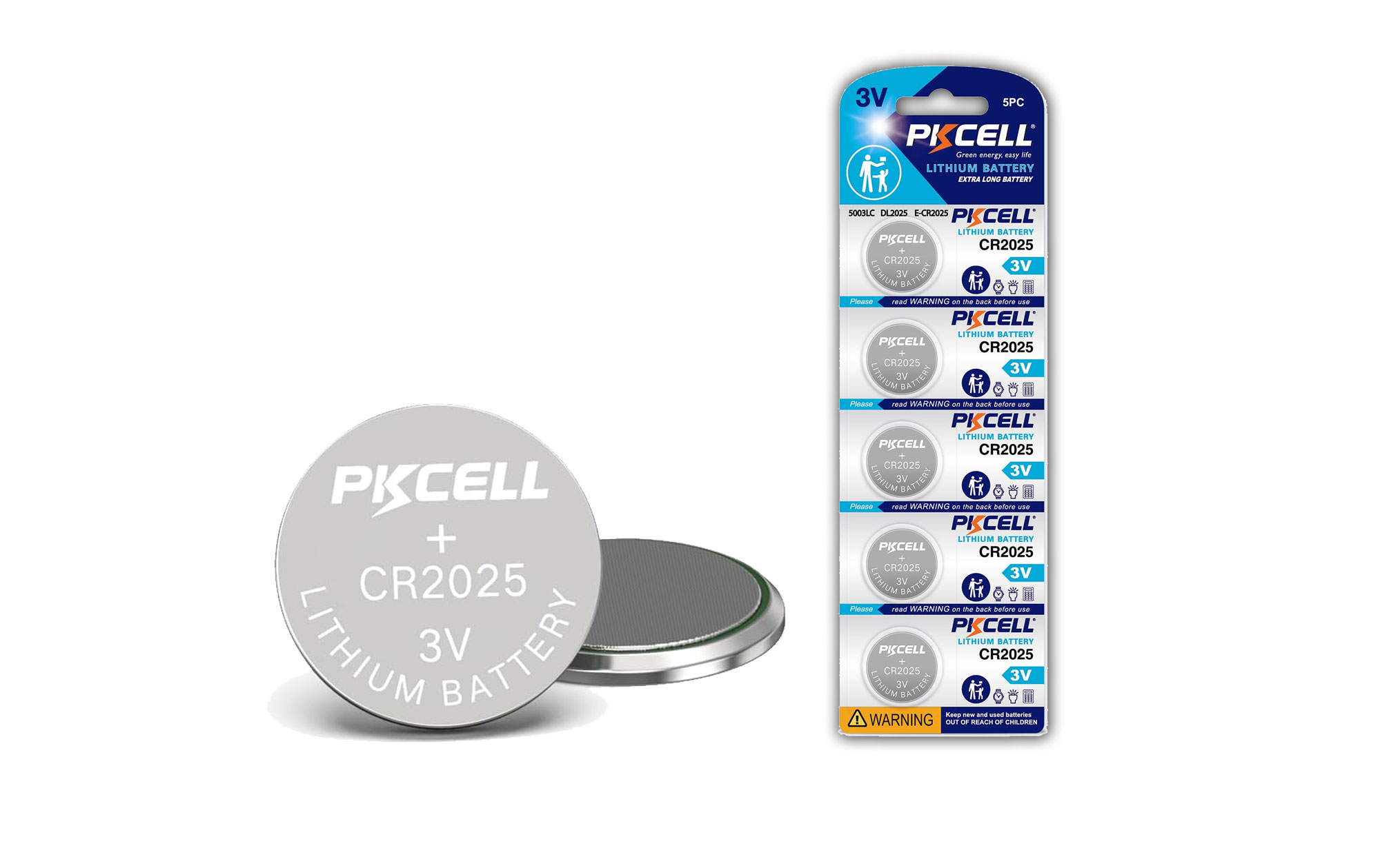 PKCELL CR2025 Lithium Battery