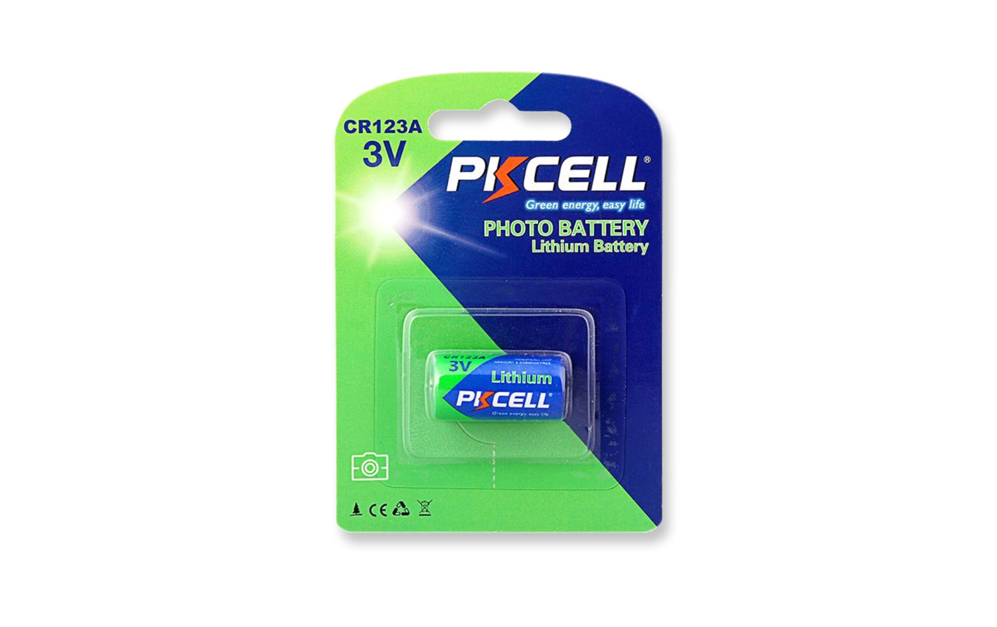 PKCELL CR123A 3V Photo Battery