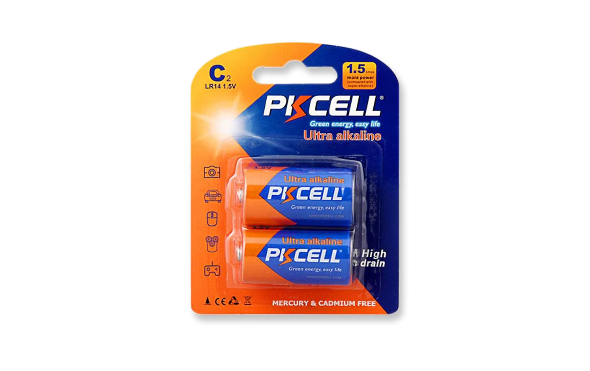 PKCELL Ultra Alkaline C Batteries