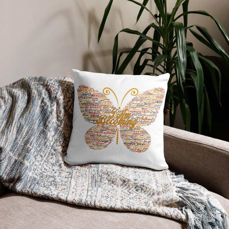 "I Am Becoming" Signature Butterfly Pillow