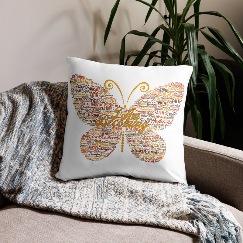 "I Am Becoming" Signature Butterfly Pillow