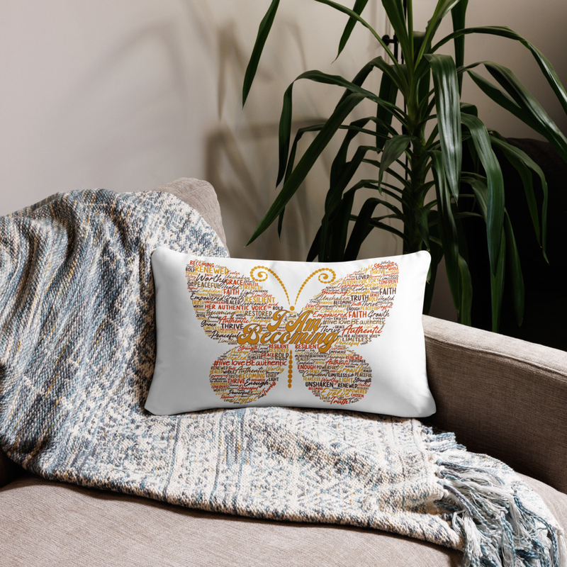"I Am Becoming" Signature Butterfly Pillow