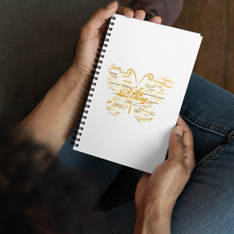 "I Am Becoming" Signature Butterfly Spiral notebook