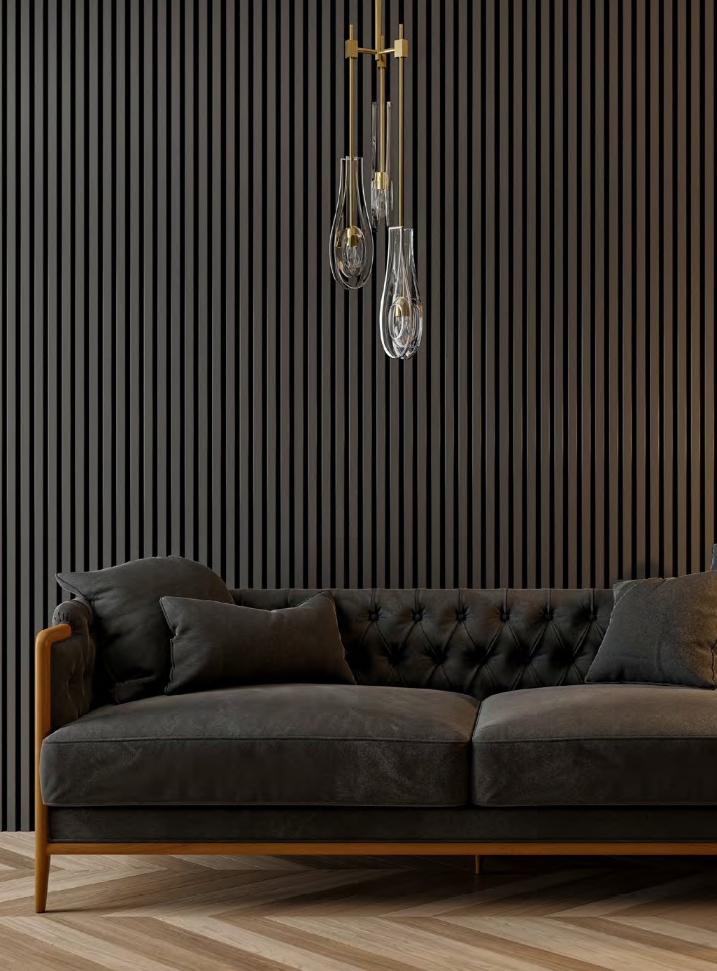 Akustinė 3D lamelių panelė 265x30 cm