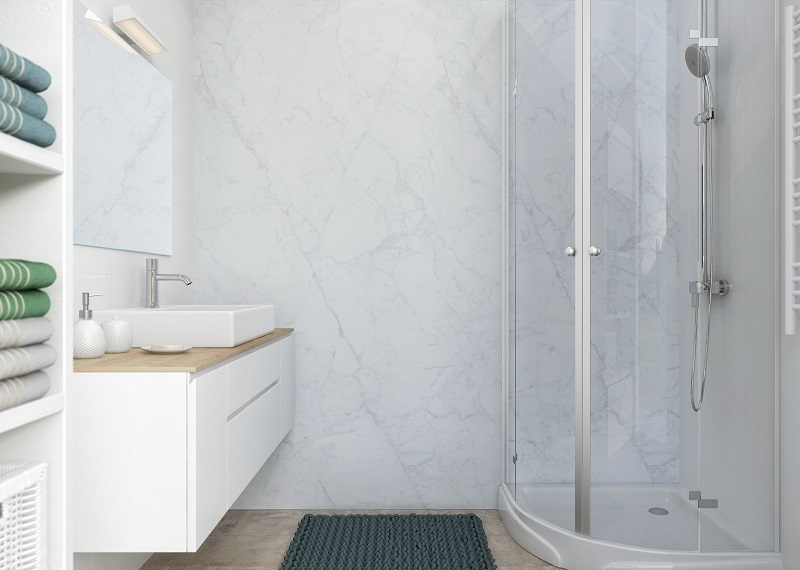 PVC dekoratyvinė dailylentė Motivo CARRARA MARBLE 265x25 cm (4vnt.)