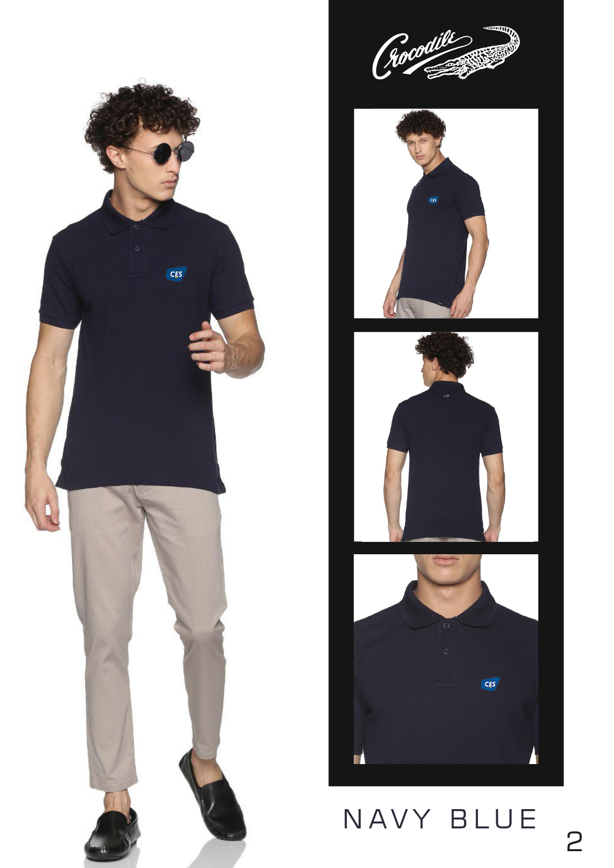 Navy Blue Crocodile Polo Shirt
