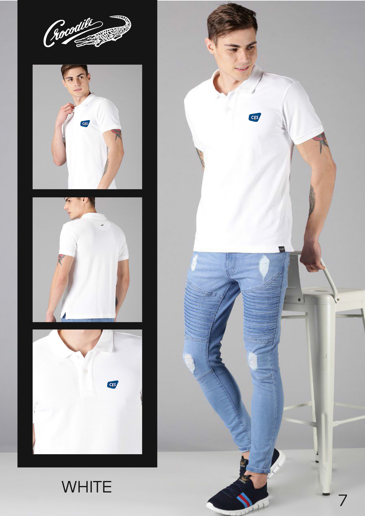 White Crocodile Polo Shirt