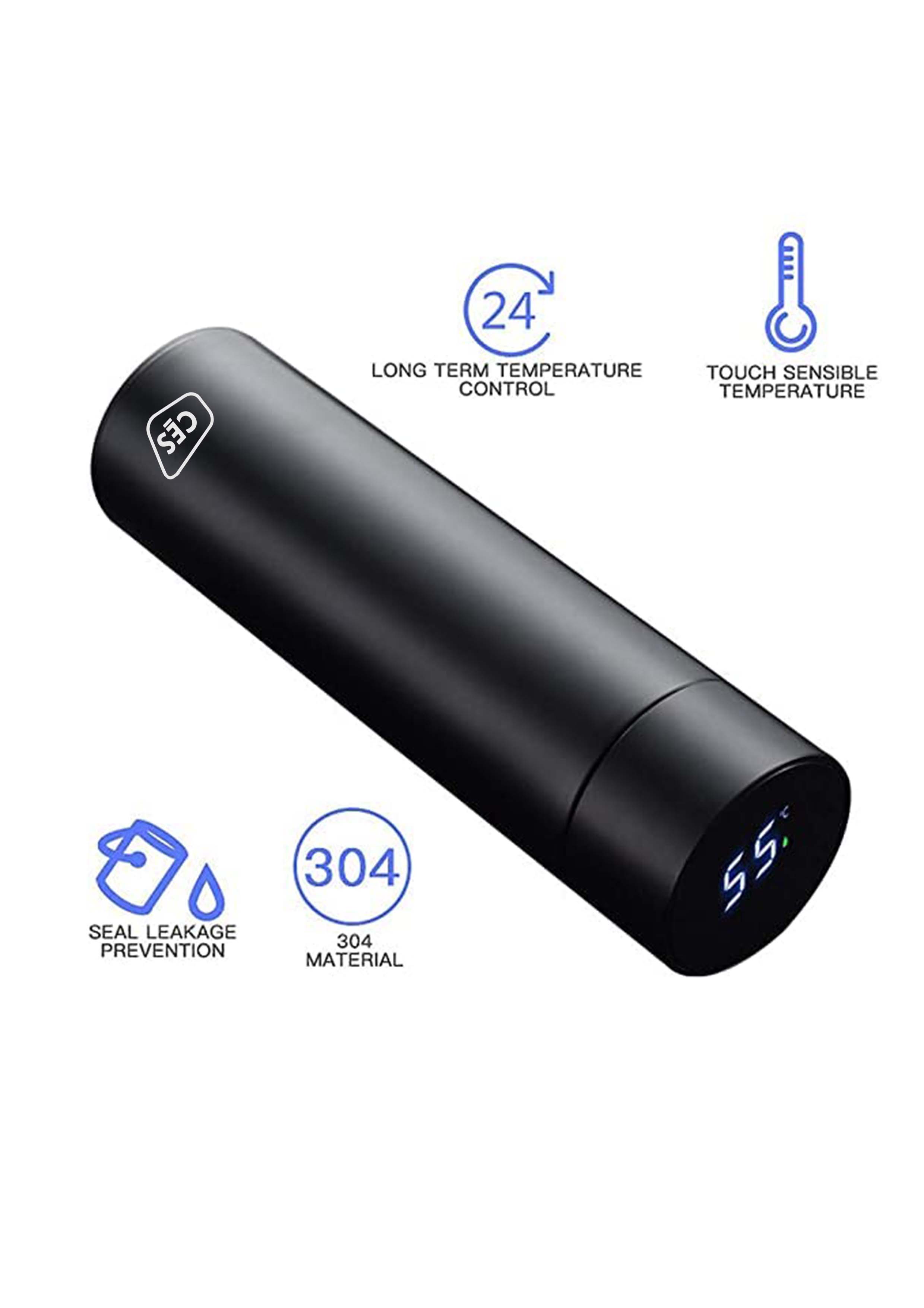  Black Thermal Insulated Water Bottle