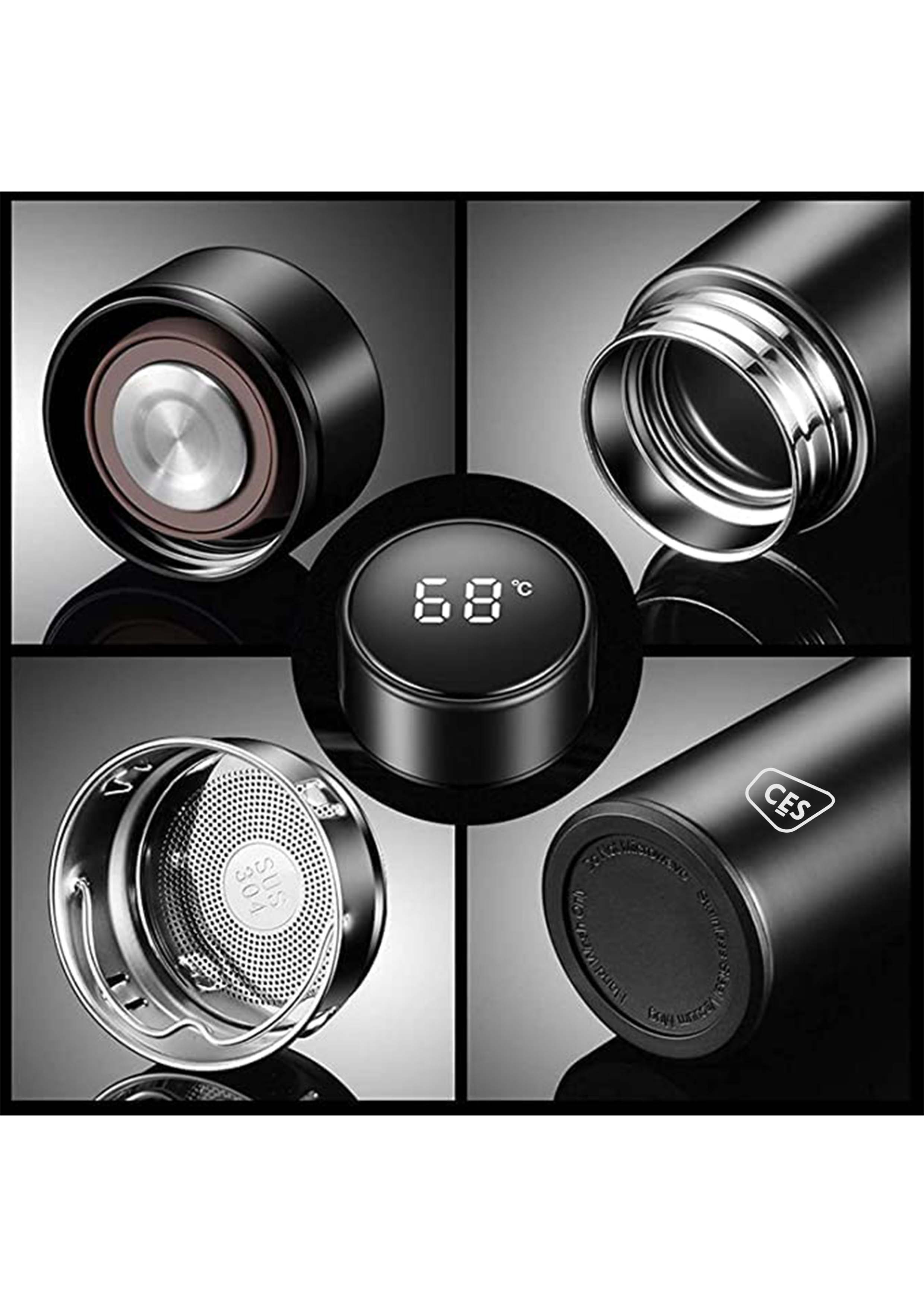  Black Thermal Insulated Water Bottle