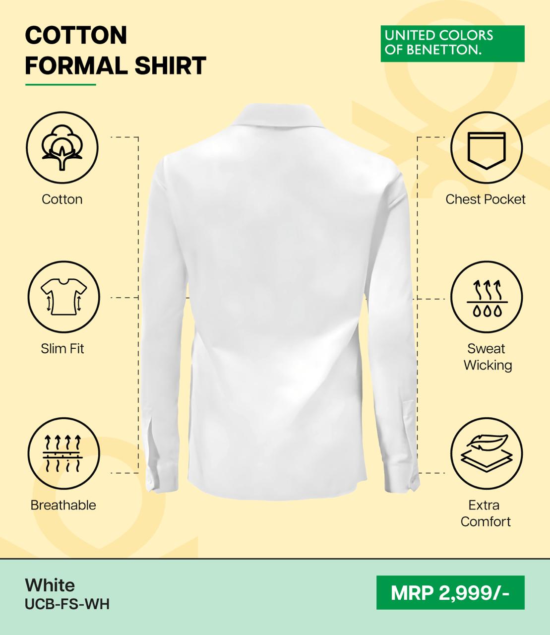 BENETTON - UCB- FORMAL SHIRT - UCB-FS-WH (WHITE)