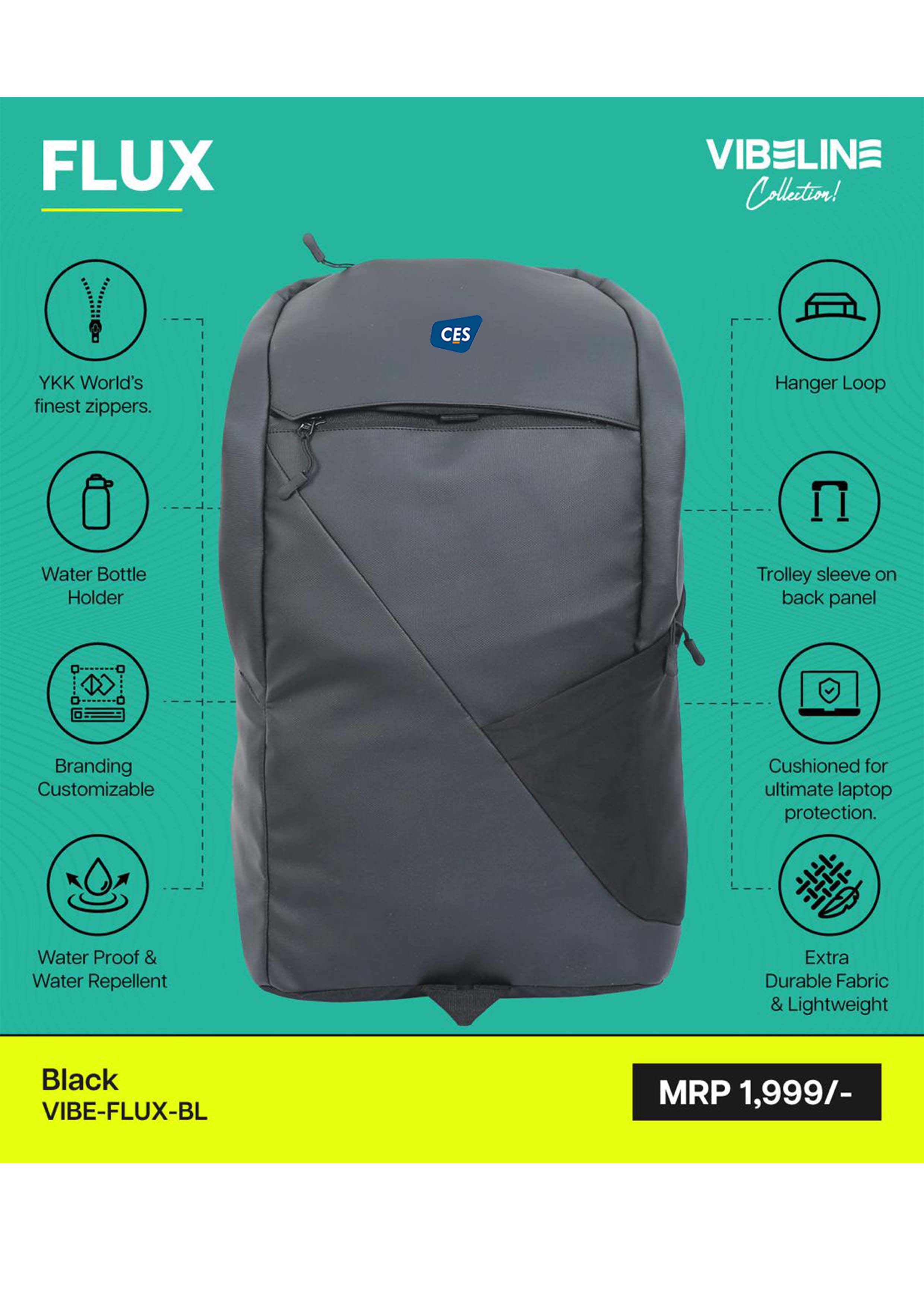 VIBELINE COLLECTION- BAGS - VIBELINE COLLECTION- FLUX - VIBE-FLUX-BL (BLACK)