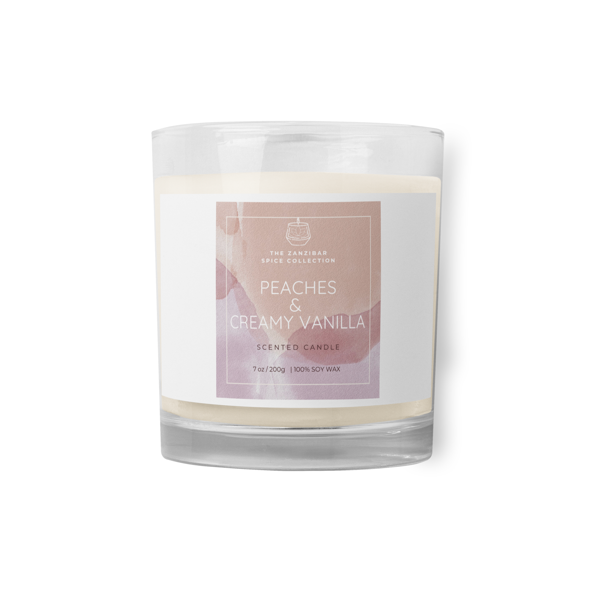 Peaches & Creamy Vanilla Scented Candle - 7oz