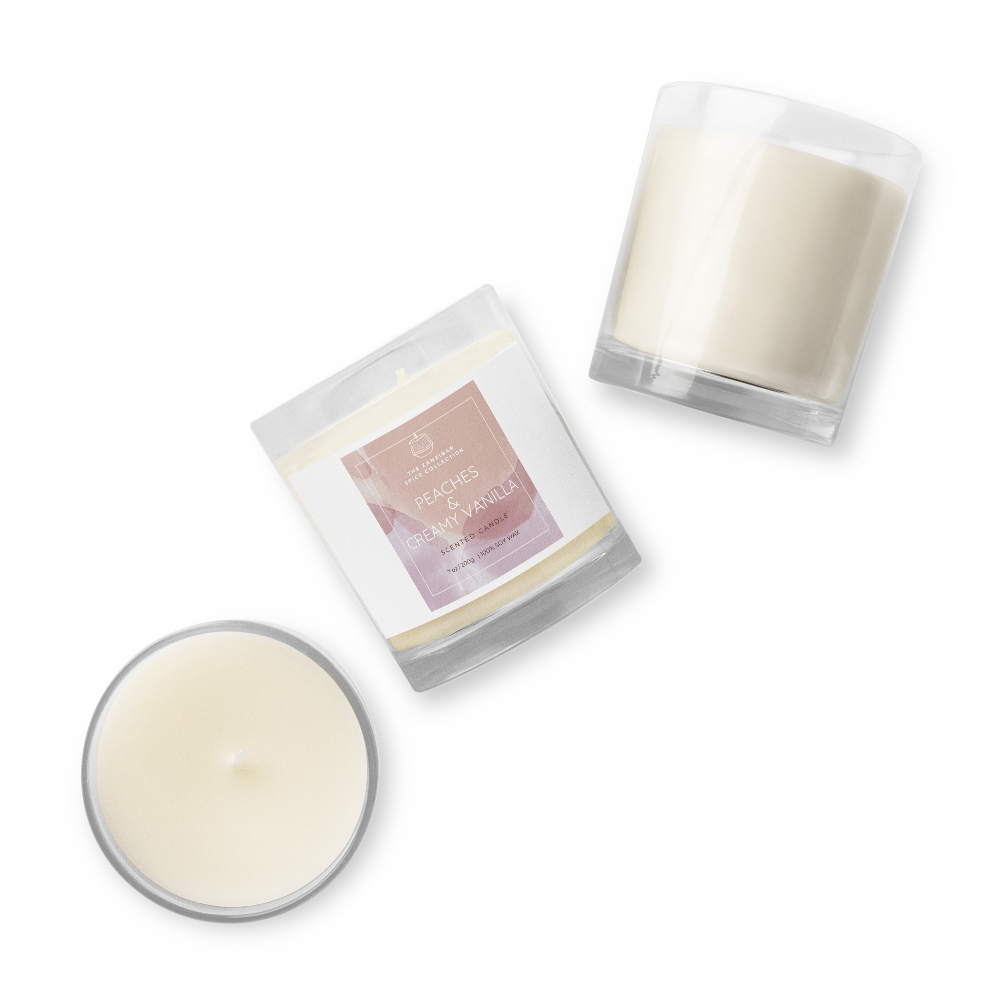Peaches & Creamy Vanilla Scented Candle - 7oz