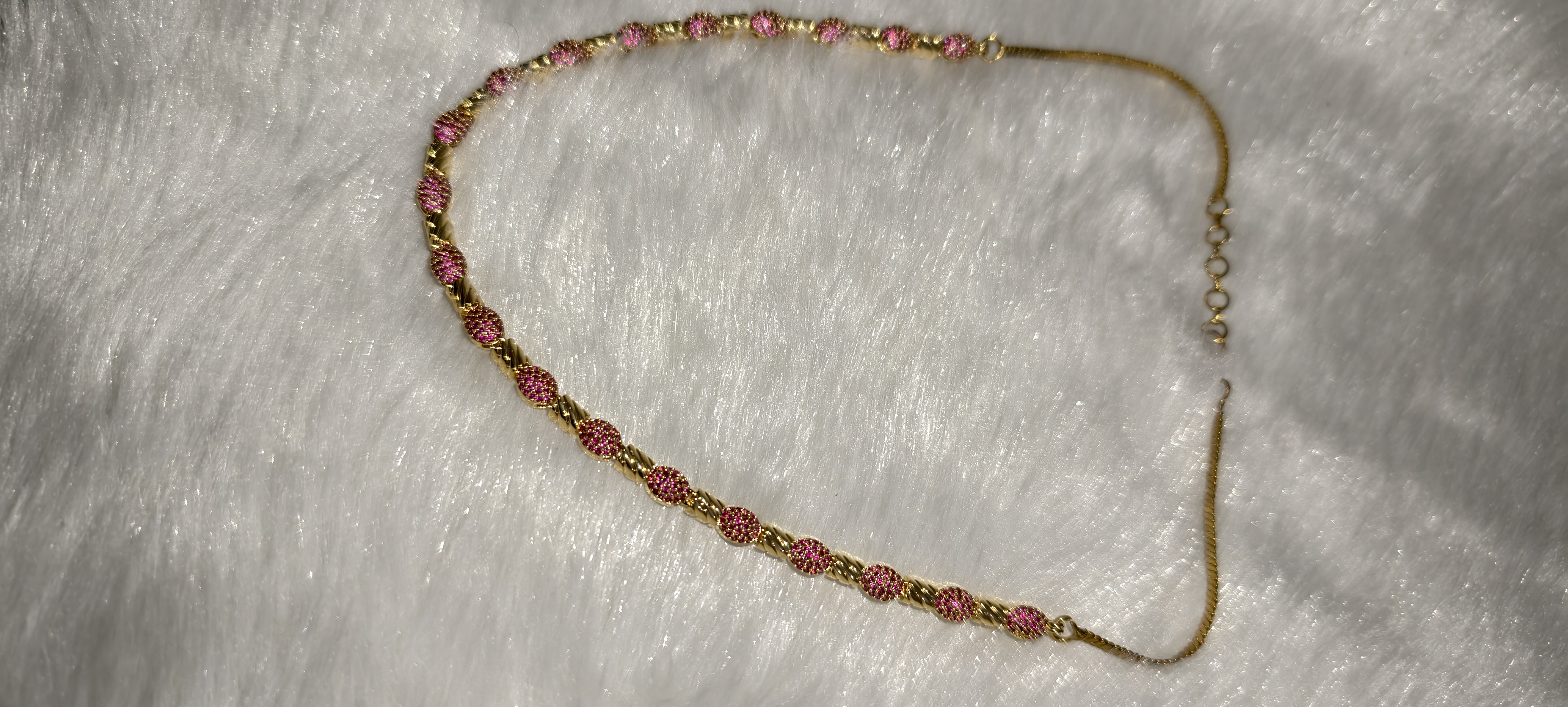 Elegant nano AD Gold Necklace Set