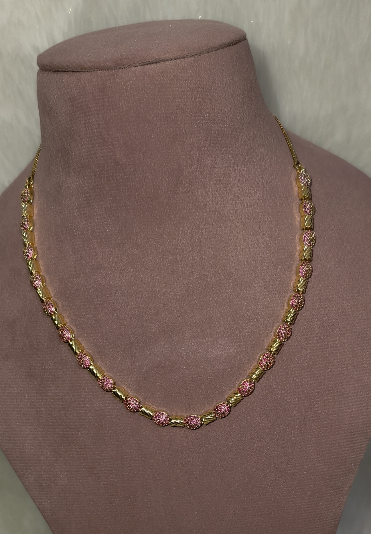 Elegant nano AD Gold Necklace Set