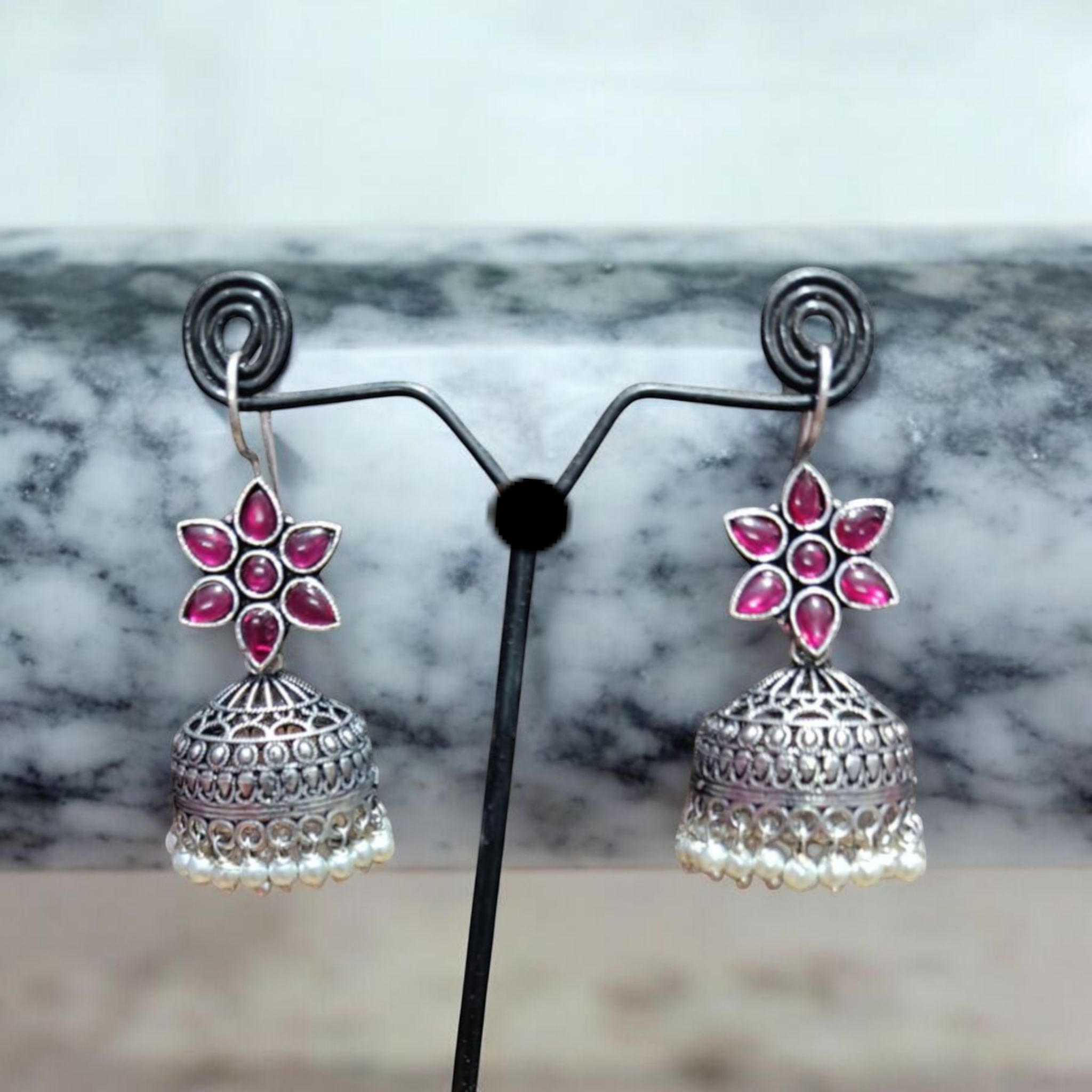 Oxidised Jhumka Earrings