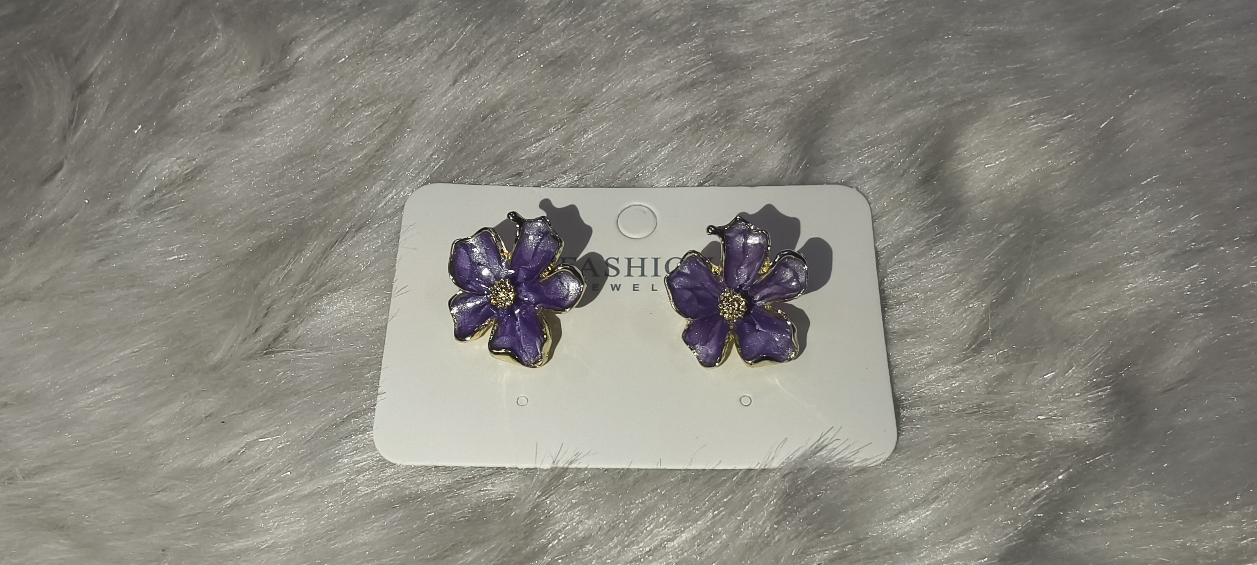 Purple Flower Earrings