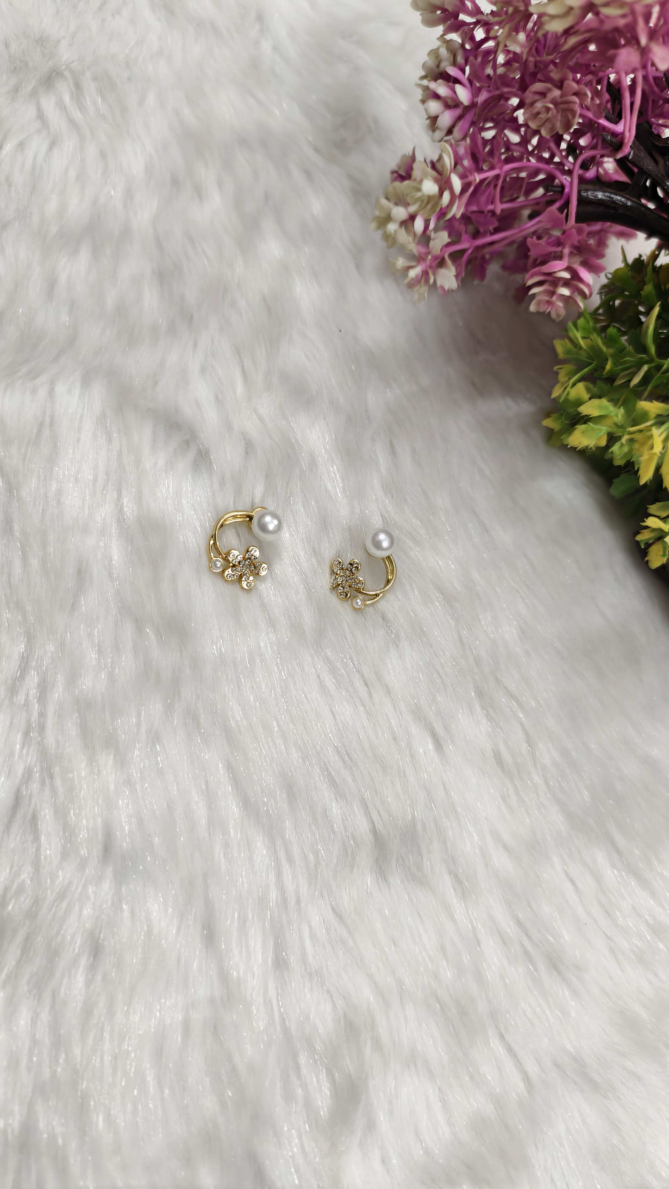 Elegant Pearl Hoop Earrings