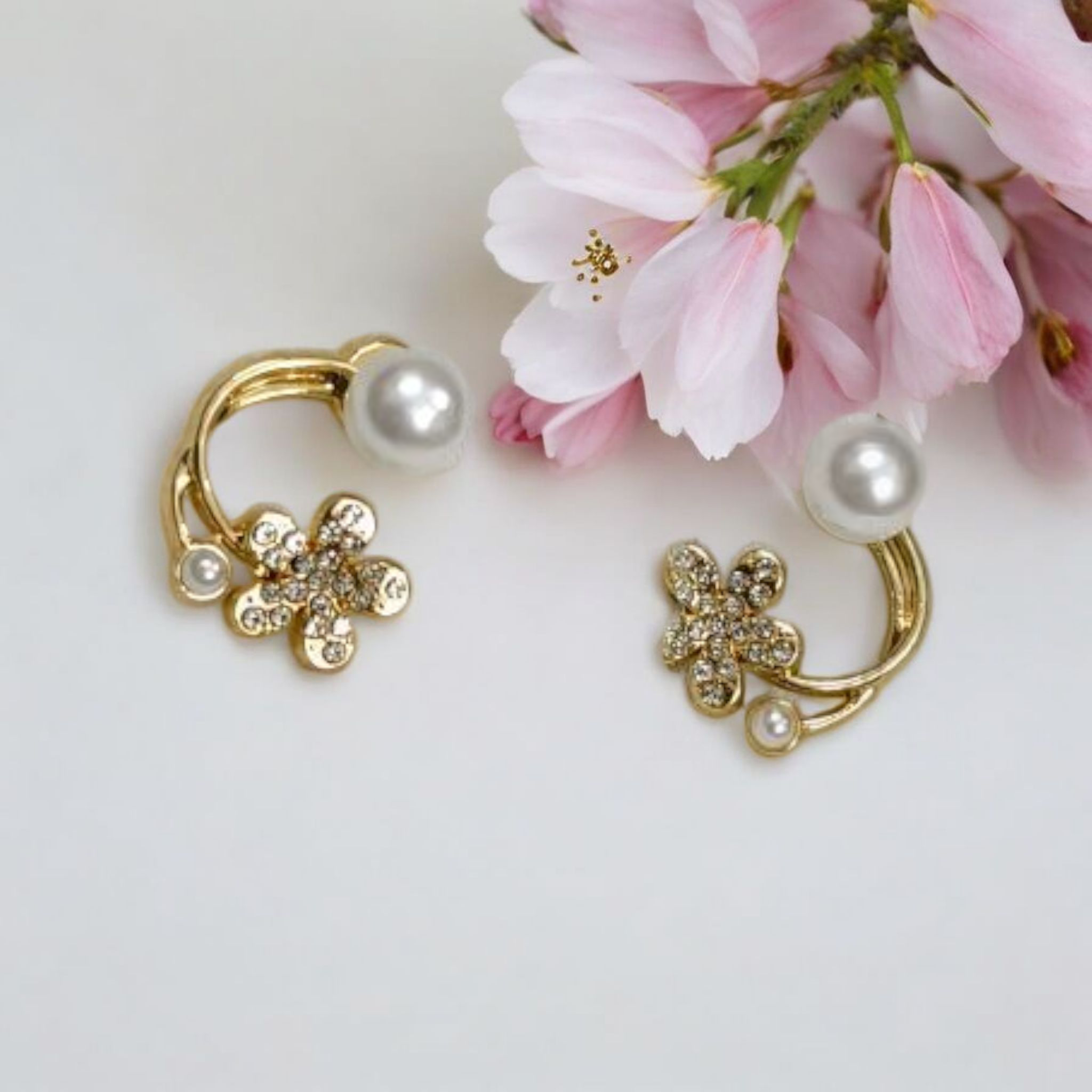 Elegant Pearl Hoop Earrings