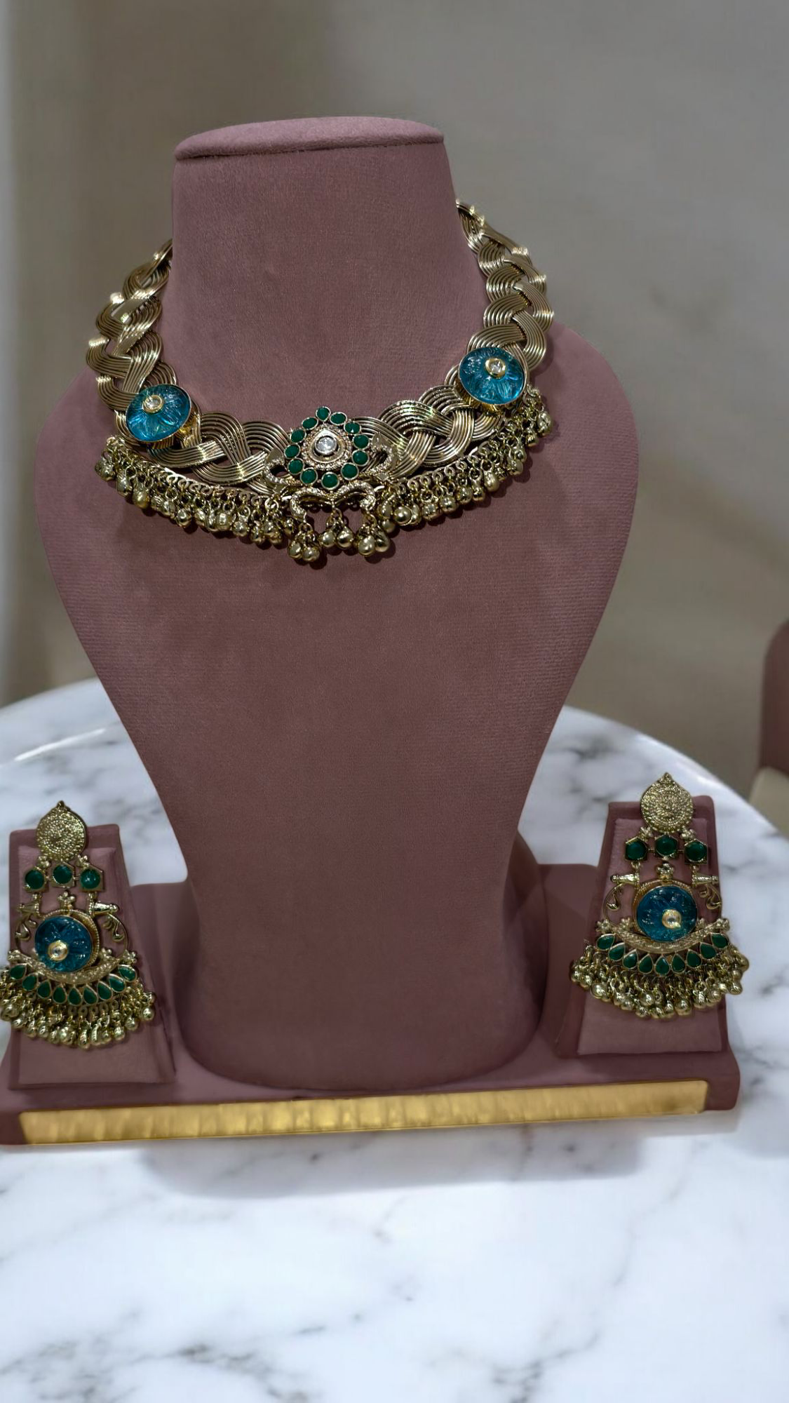 Luxury Necklace and long Earring Set