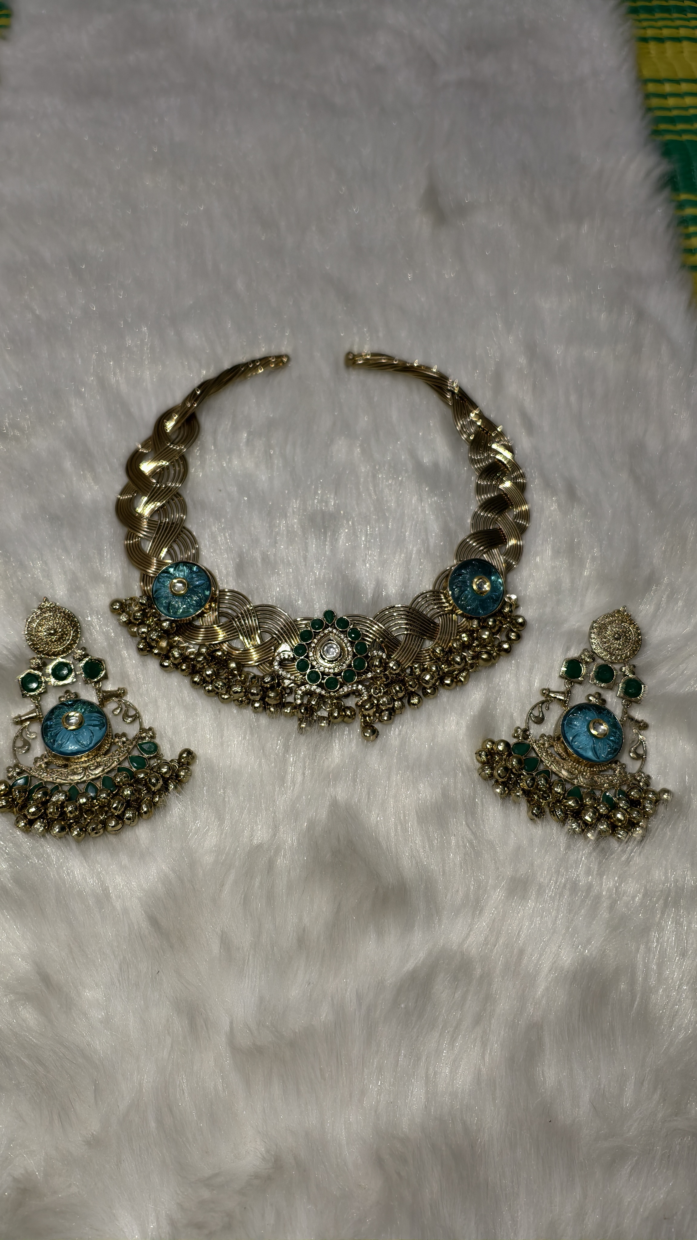 Luxury Necklace and long Earring Set