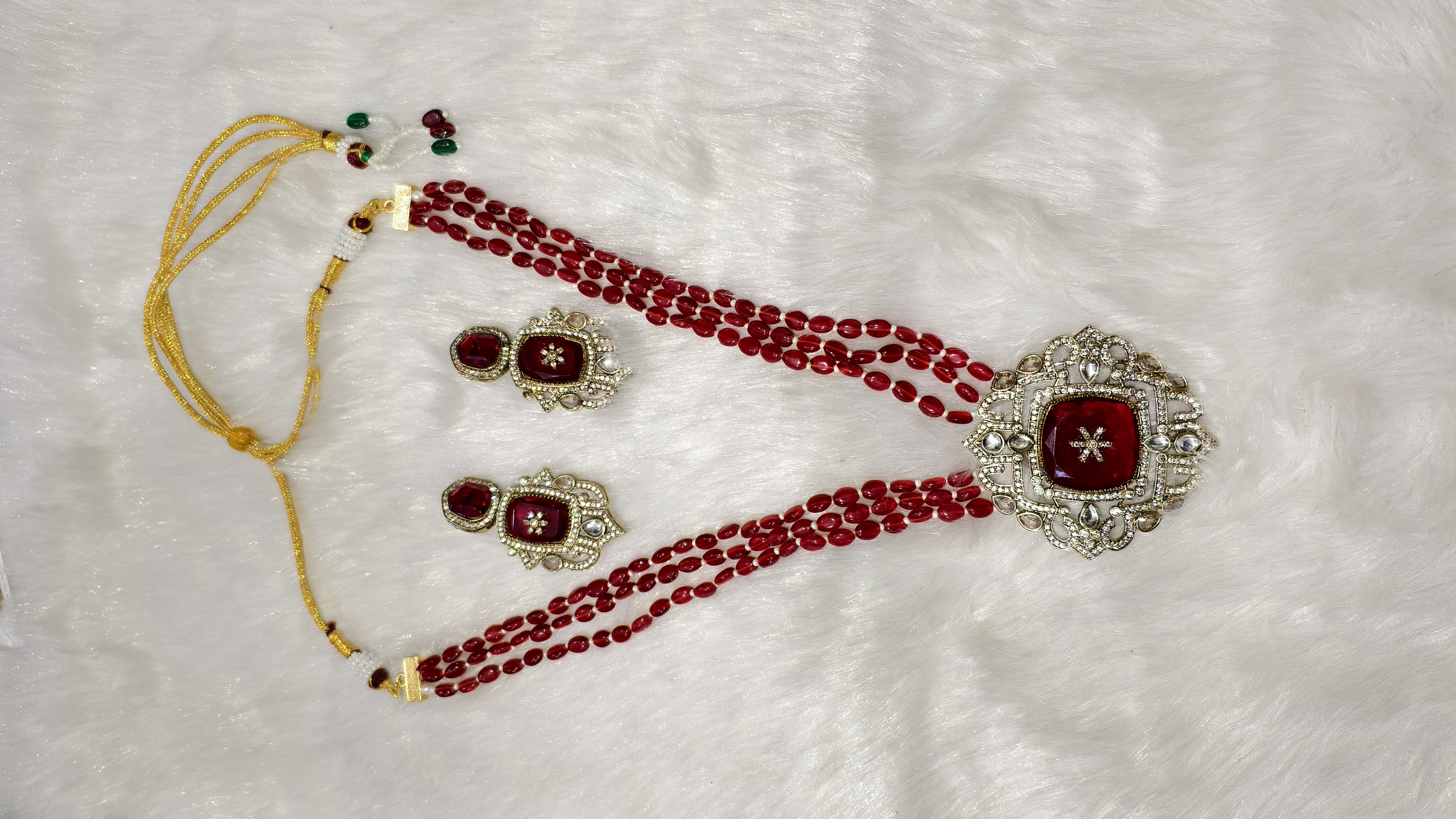 Elegant purple Necklace and Earrings Set