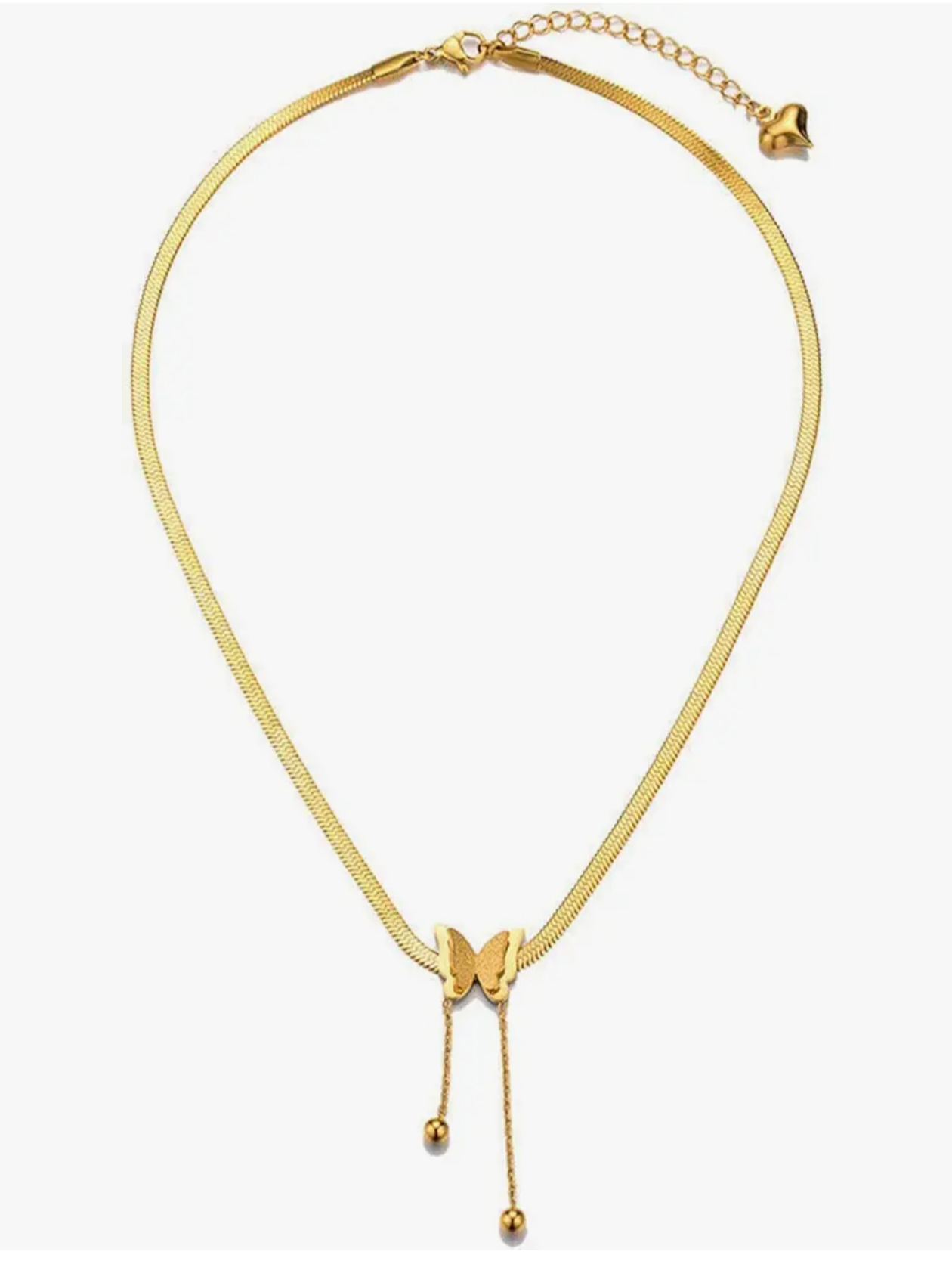 Stainless steel Gold polished Butterfly Necklace