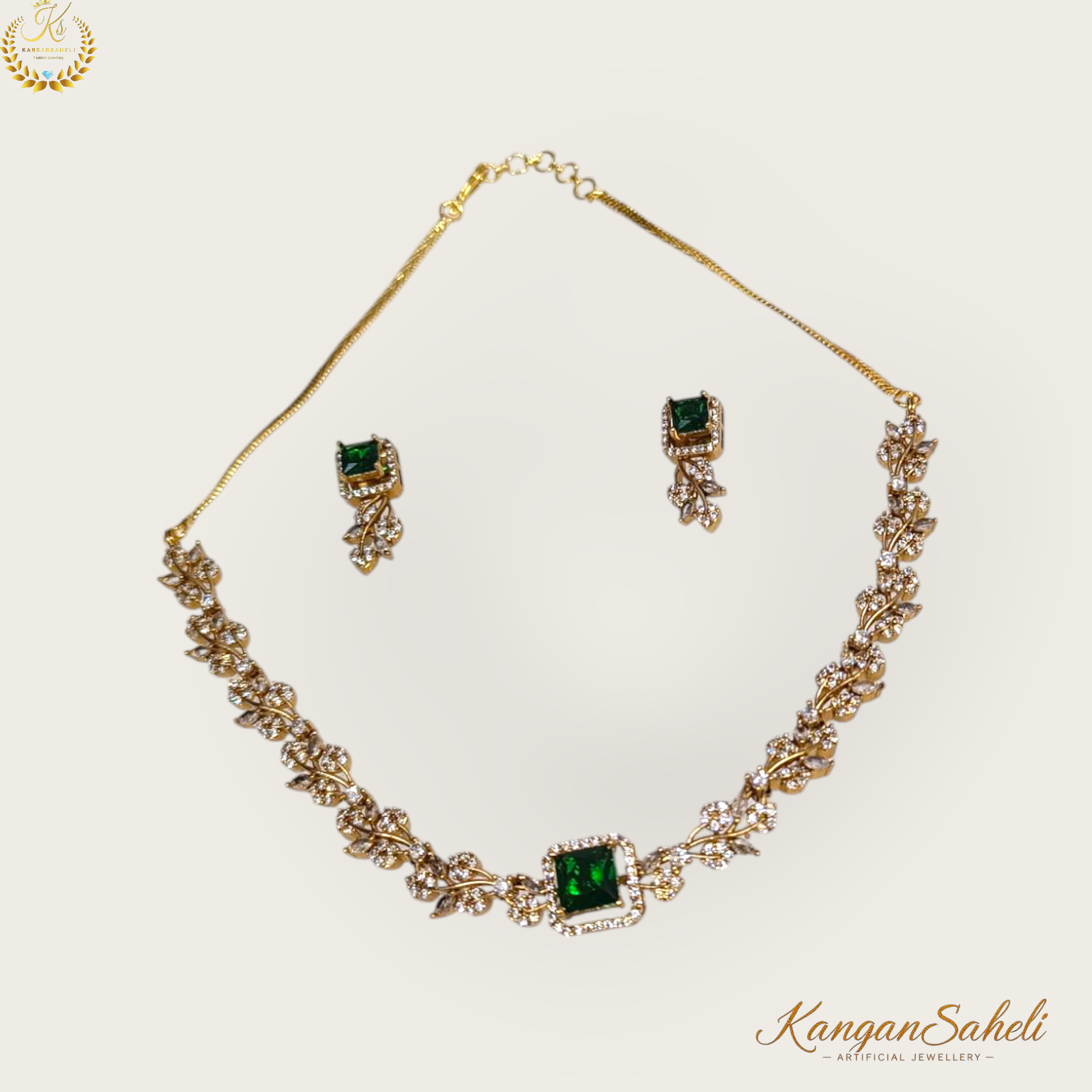 Elegant Interchangeable stoned AD Necklace Set