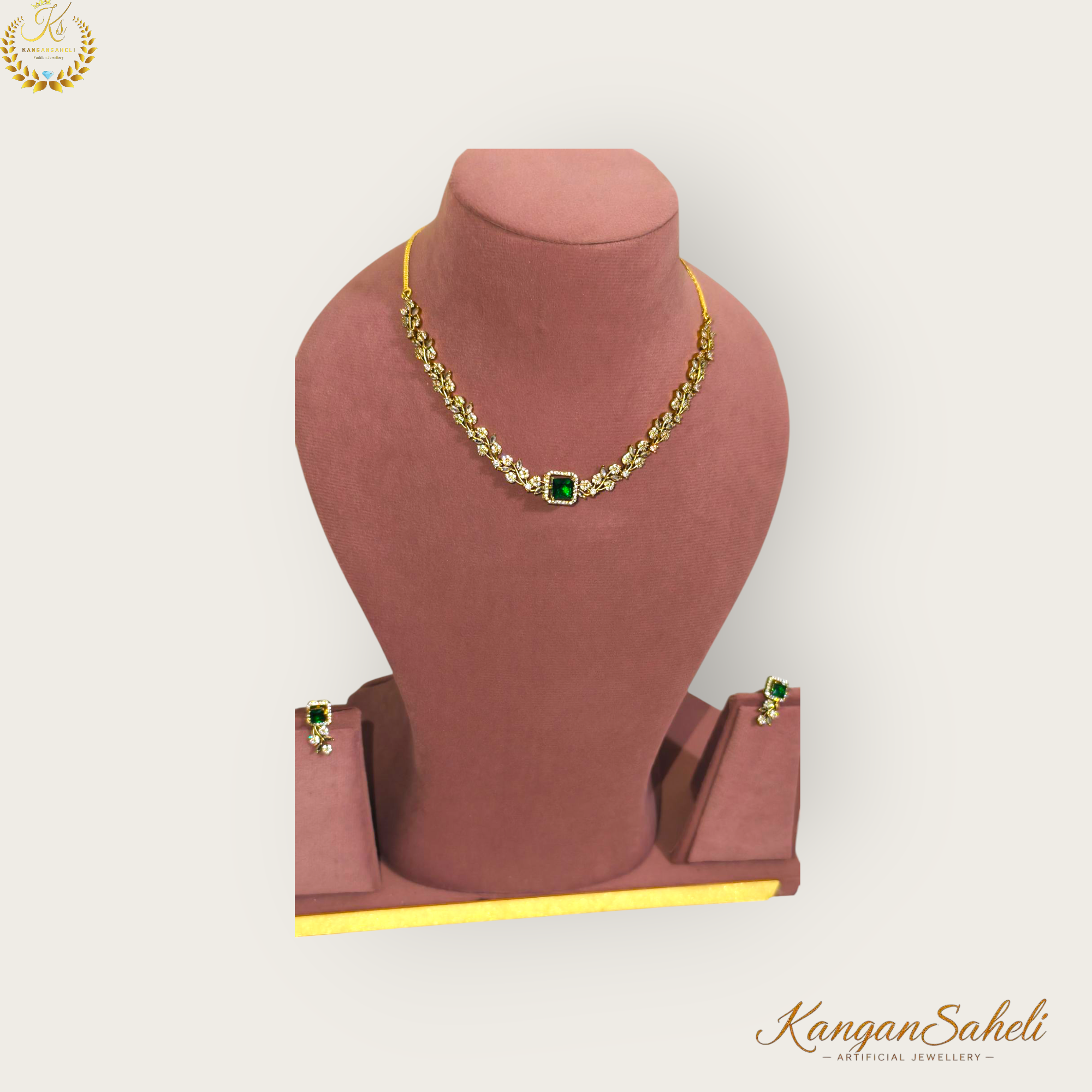 Elegant Interchangeable stoned AD Necklace Set