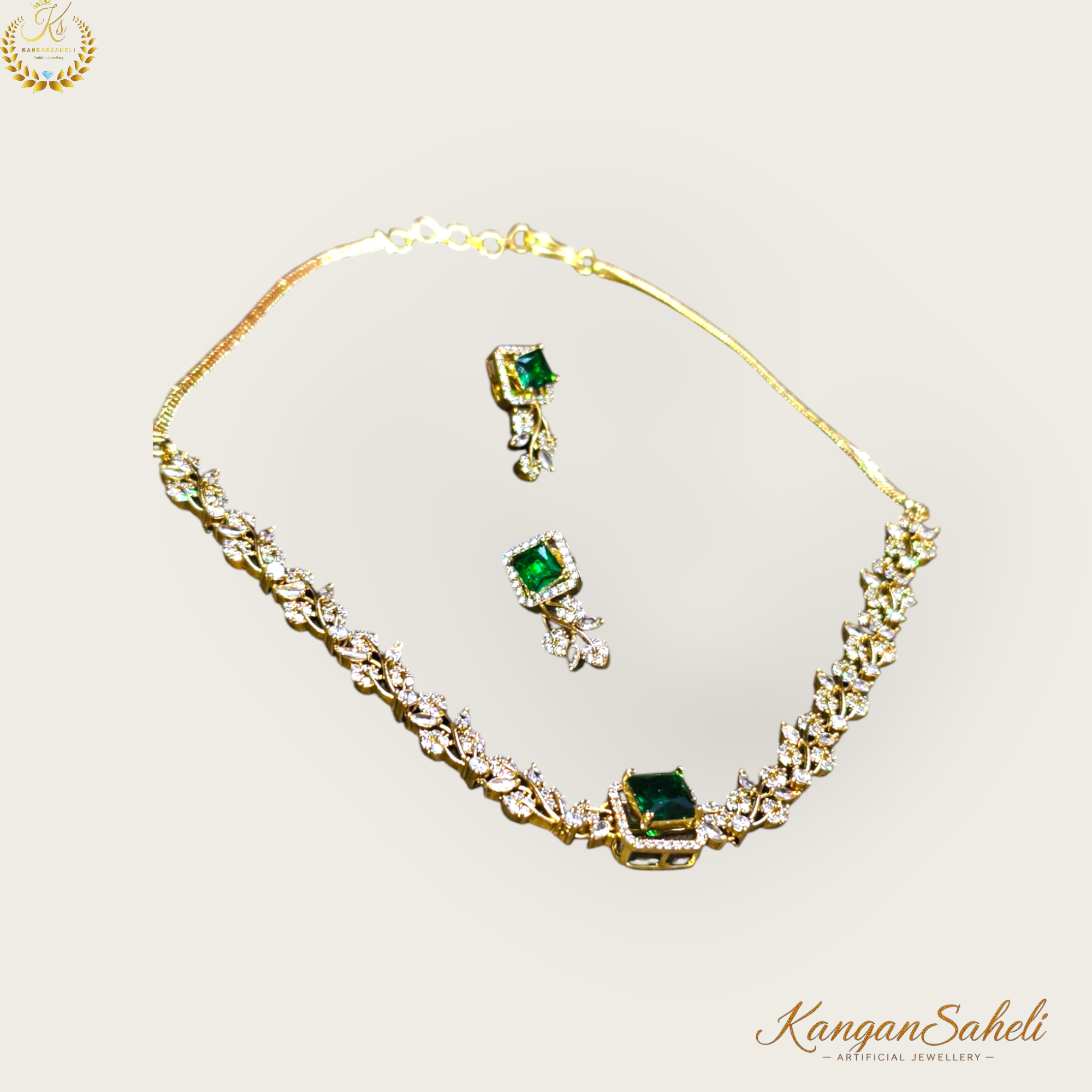 Elegant Interchangeable stoned AD Necklace Set